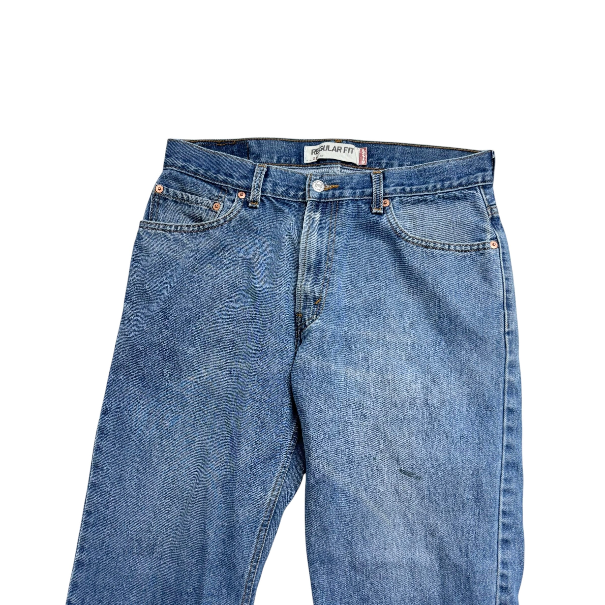 Levis 505 Jeans W33 L25 Mens Mid Blue Regular Straight Fit Vintage Denim