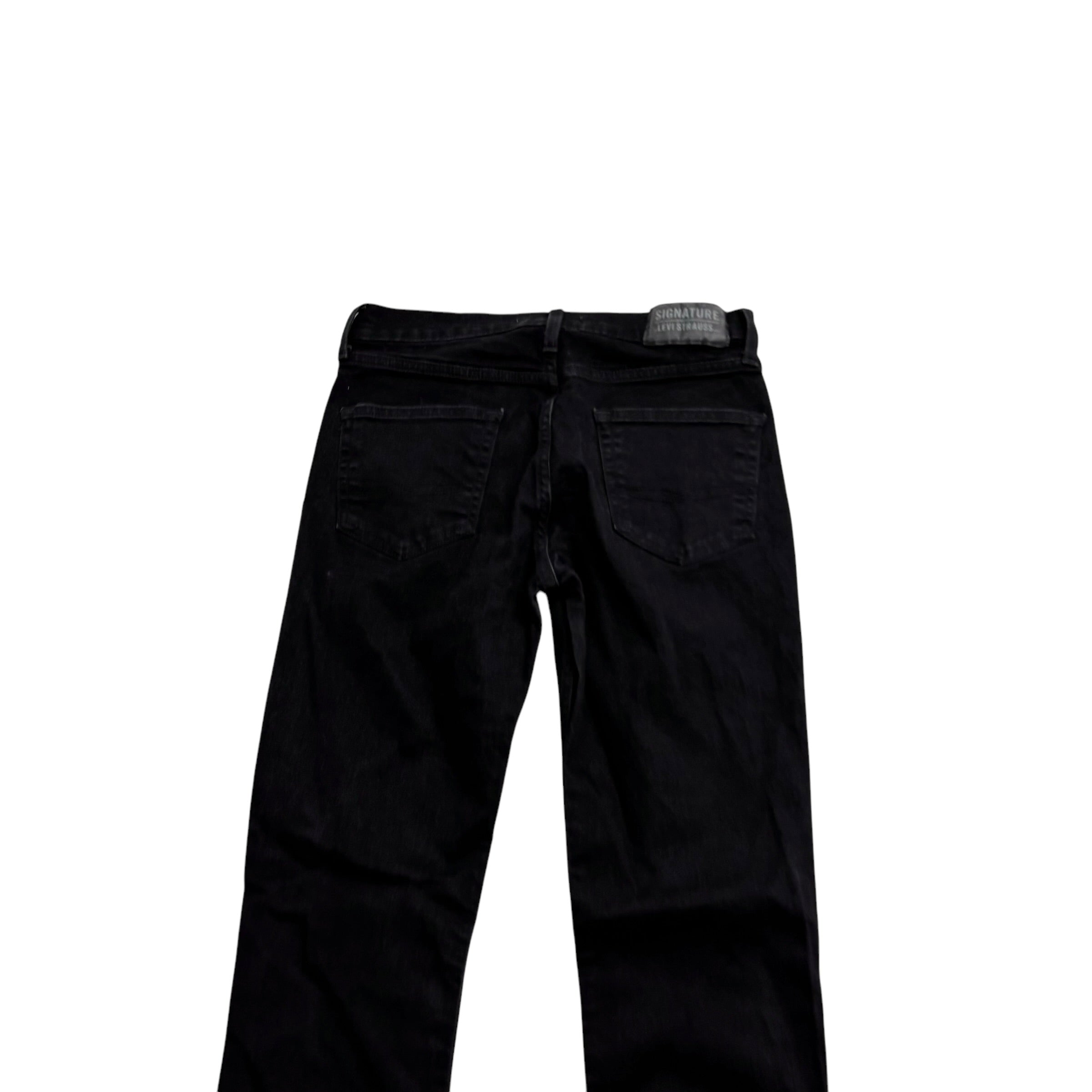 Levis Signature Jeans W30 L32 Mens Black Slim Fit Stretch Denim (E)