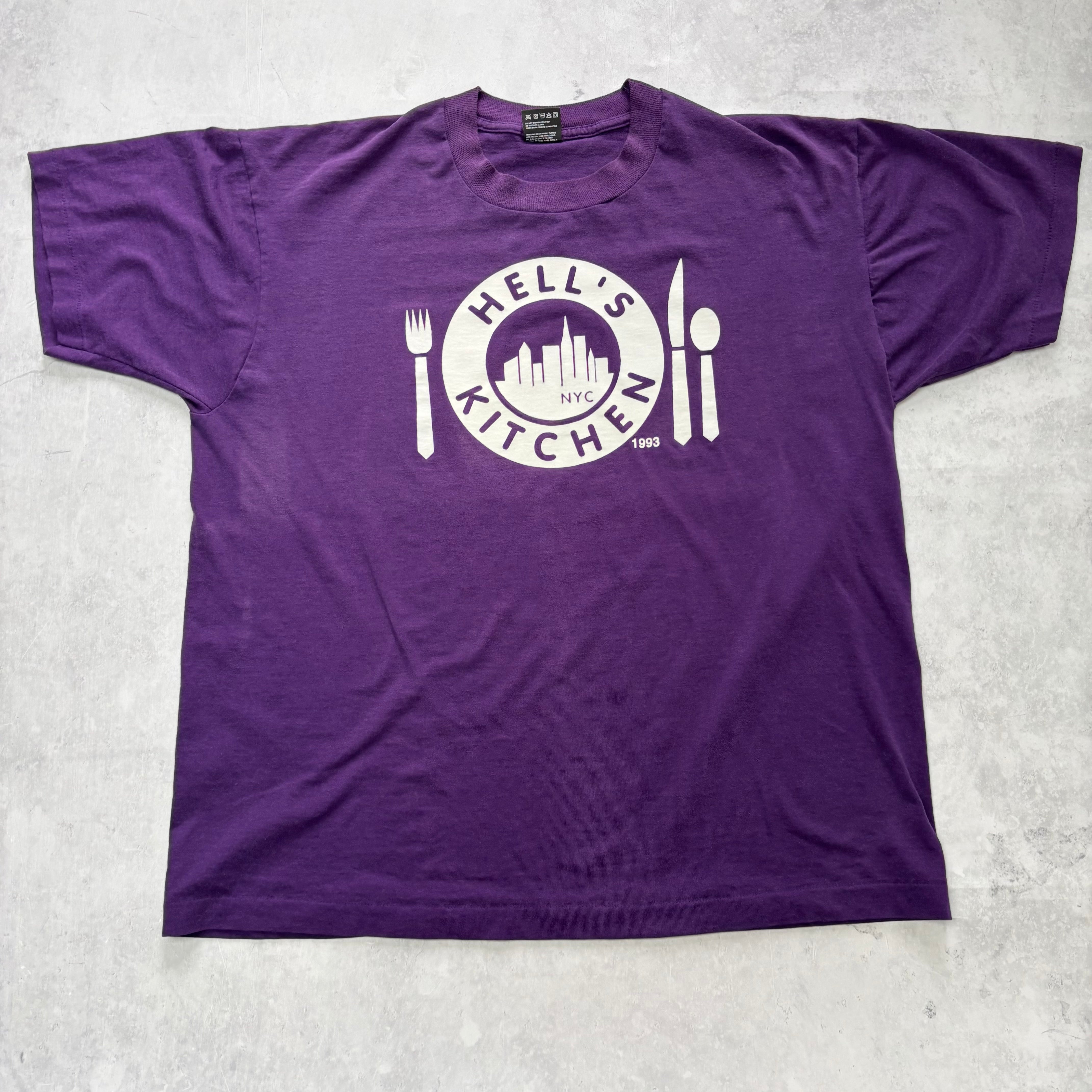 Vintage T Shirt Mens Large Purple Single Stitch Graphic Print 90s USA