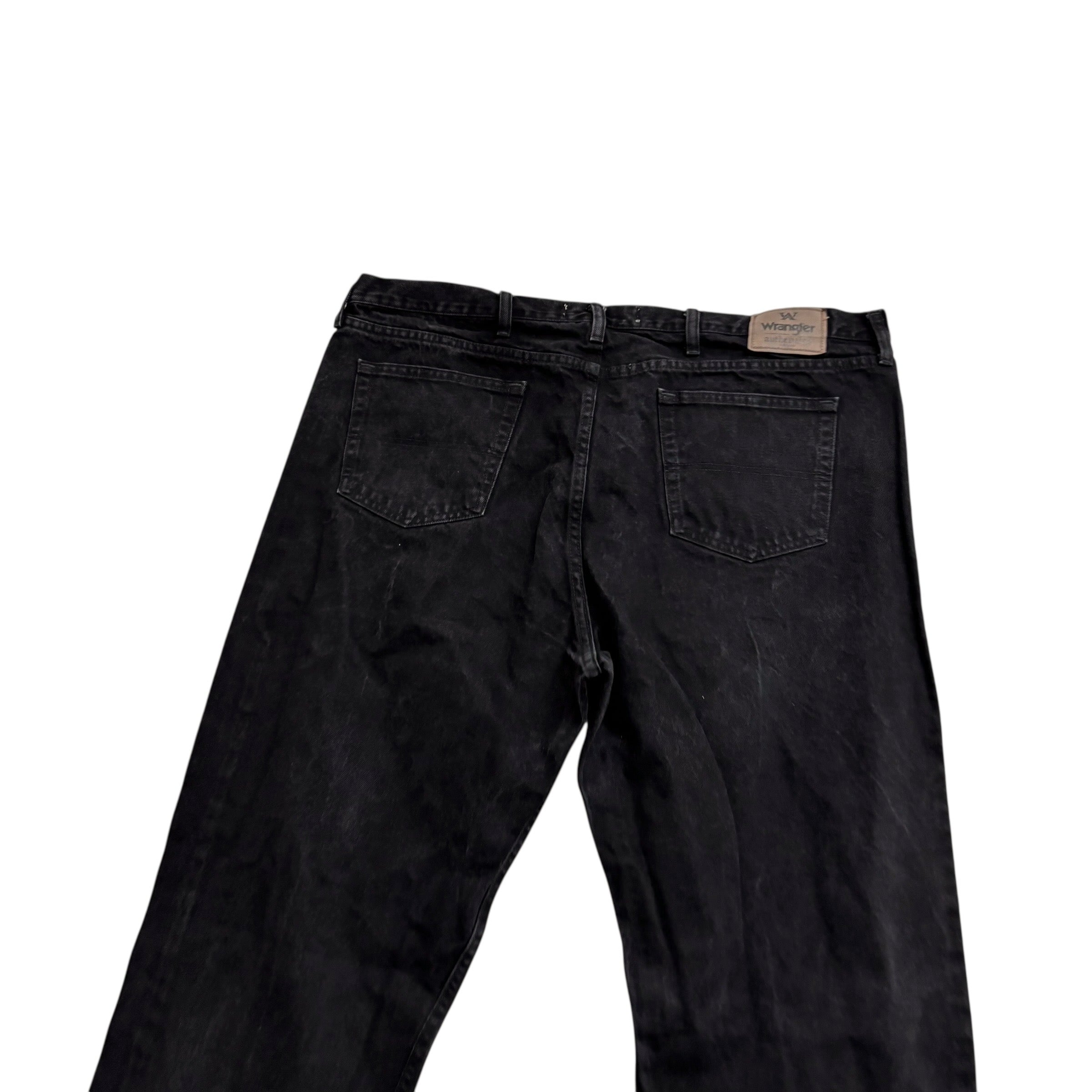 Wrangler Jeans W44 L36 Mens Black Relaxed Straight Fit Denim (E)