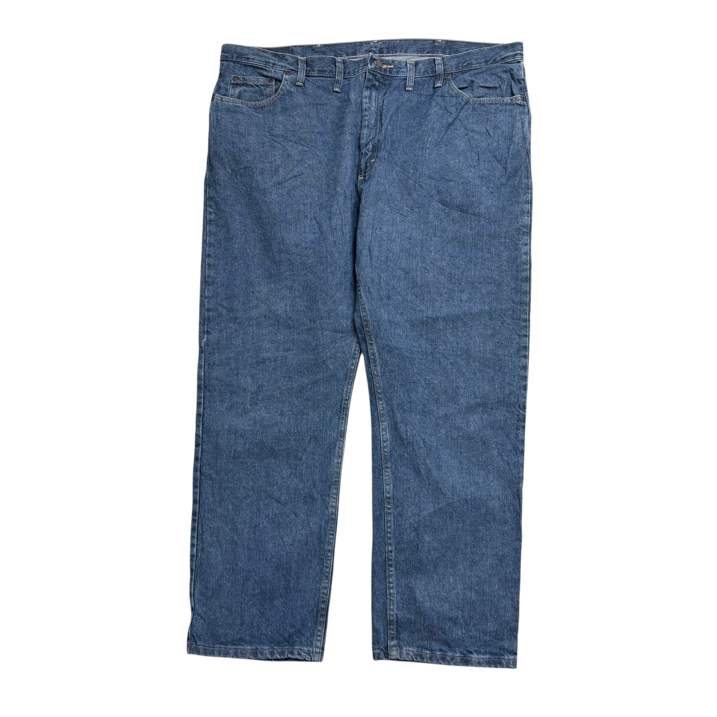 Wrangler Jeans W46 L31 Mens Mid Blue Regular Straight Fit Denim (E)