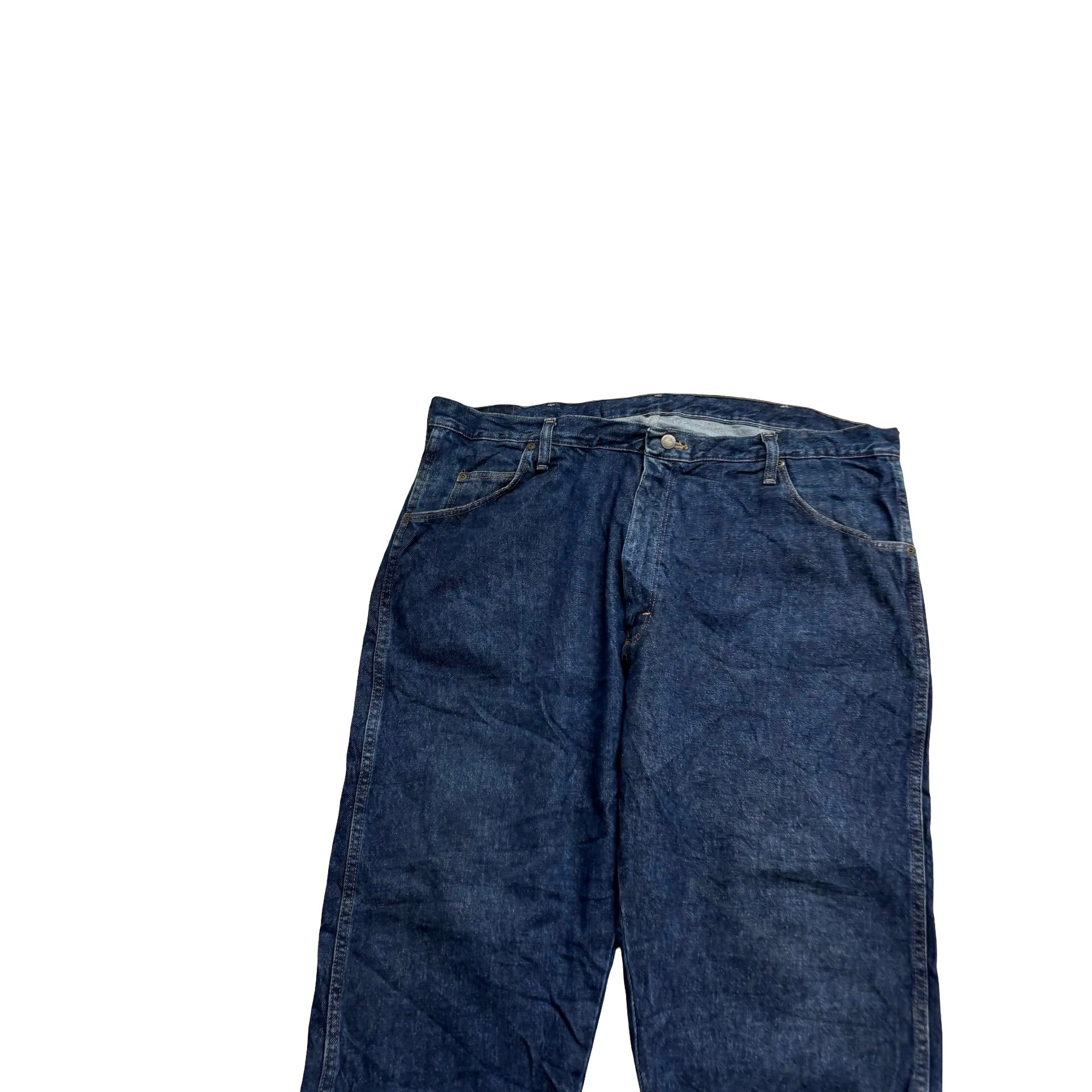 Wrangler Jeans W42 L30 Mens Dark Blue Regular Straight Fit Vintage Denim (E)