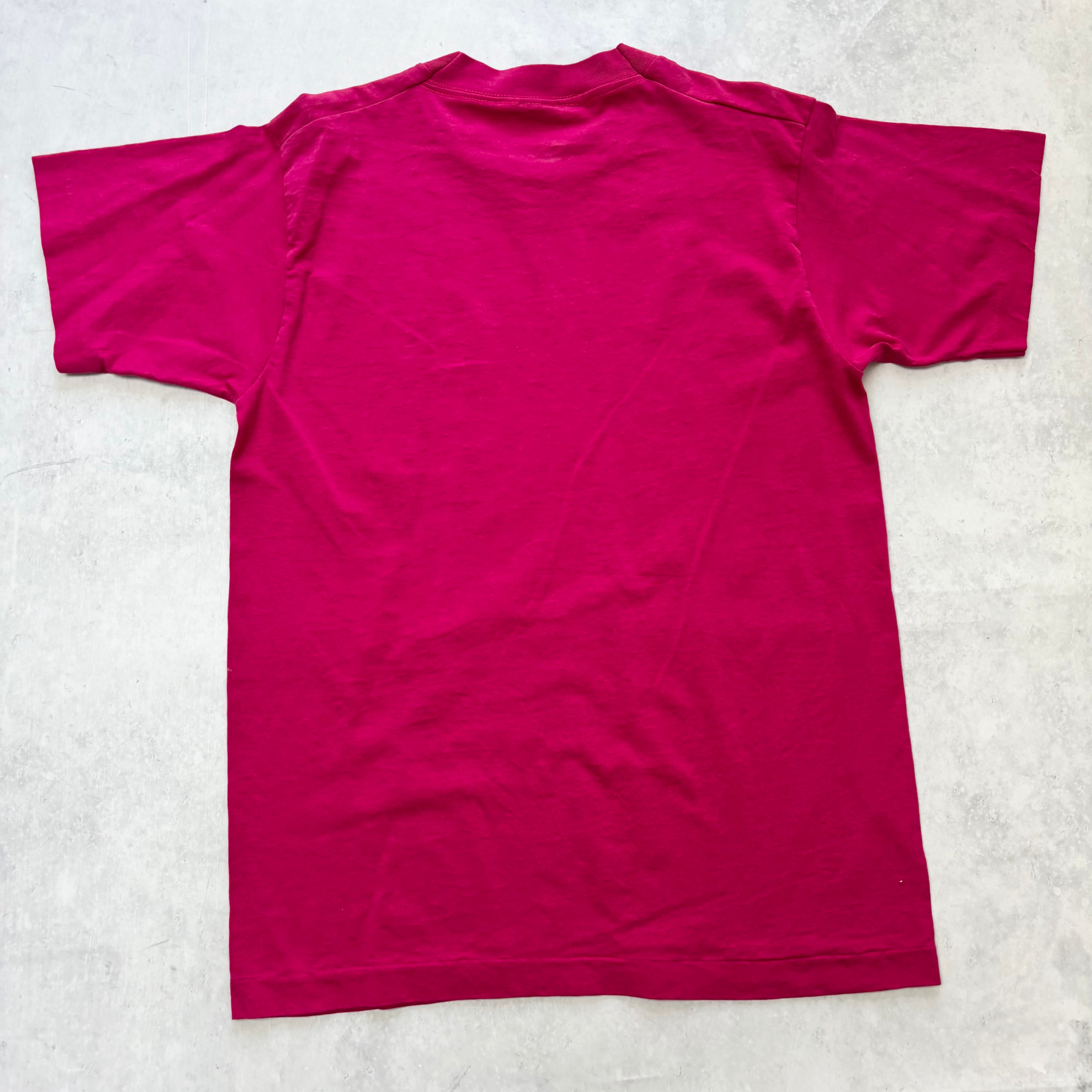 Vintage T Shirt Mens Small Pink Single Stitch Graphic Print 90s USA Tourist (E)