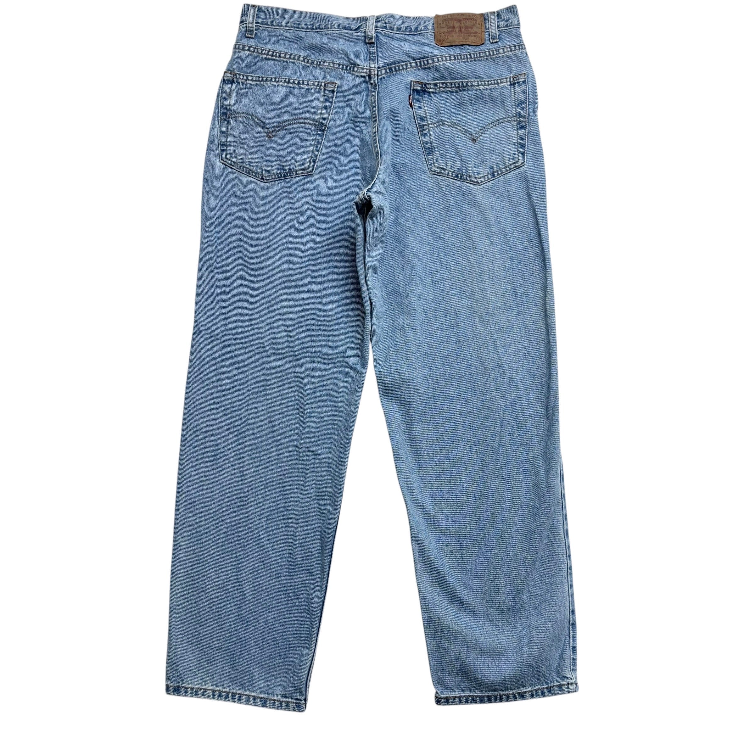 Levis 550 Jeans W36 L30 Mens Light Blue Baggy Relaxed Straight Fit Vintage Denim