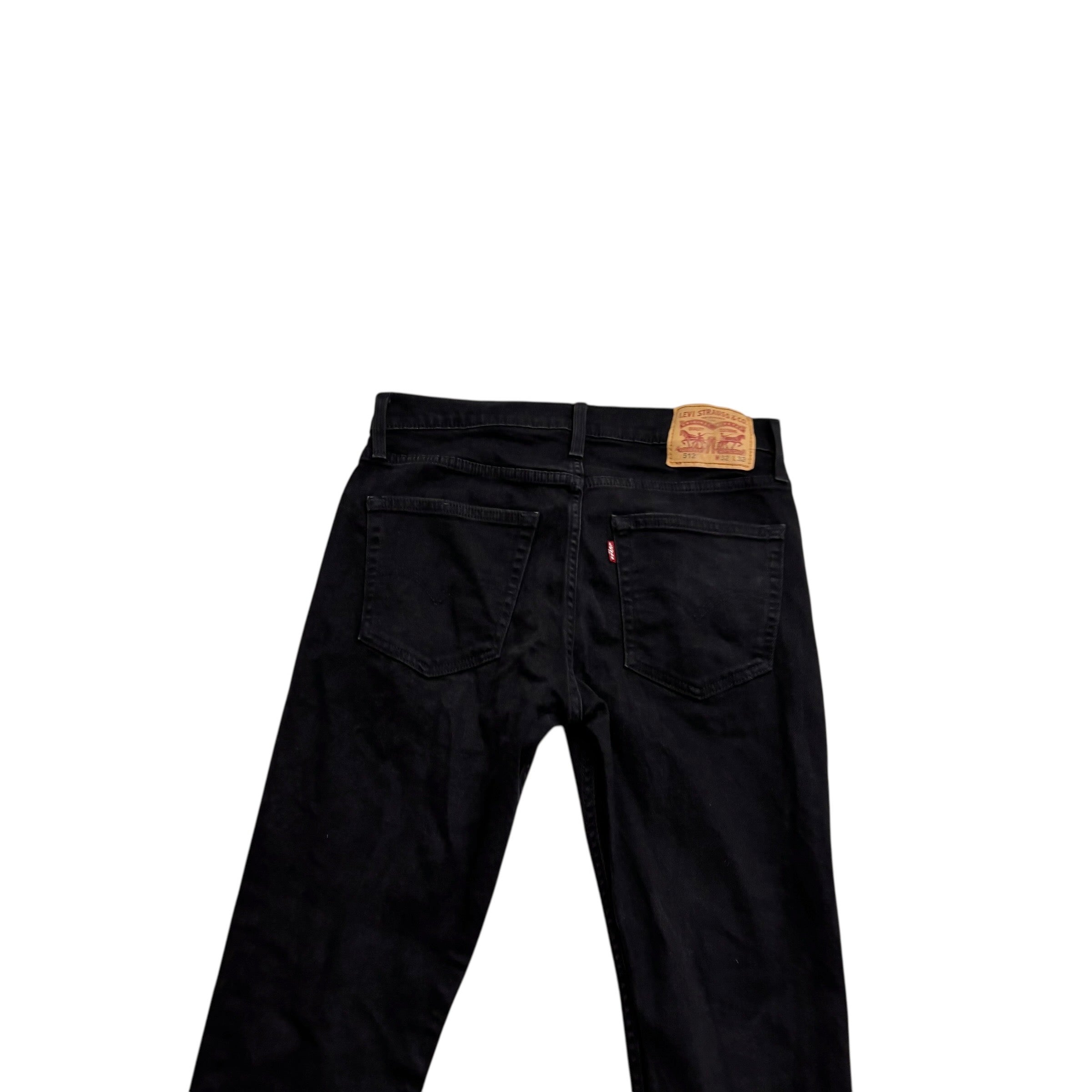 Levis 512 Jeans W32 L31 Mens Black Slim Tapered Fit Stretch Denim (E)