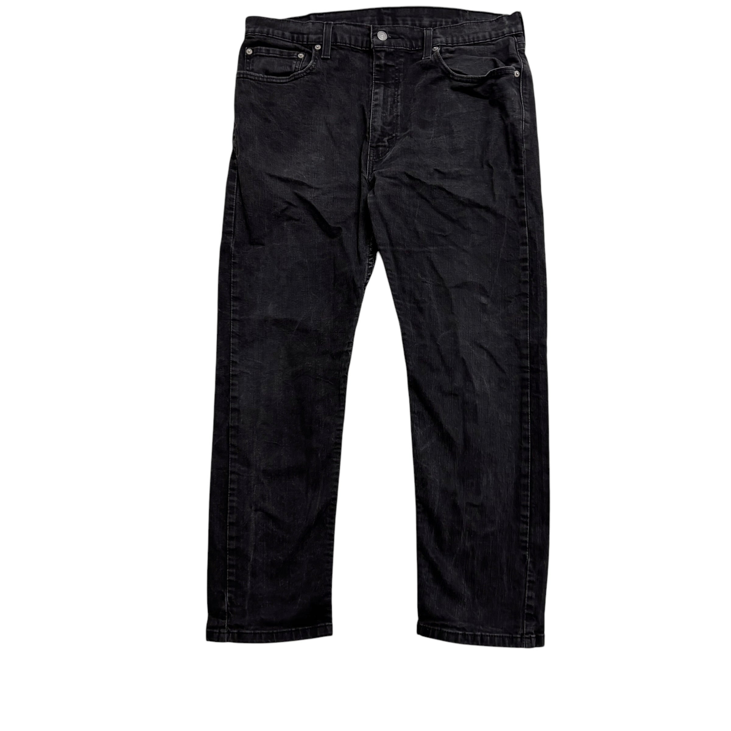 Levis 502 Jeans W36 L28 Mens Black Regular Tapered Fit Stretch Denim (F)