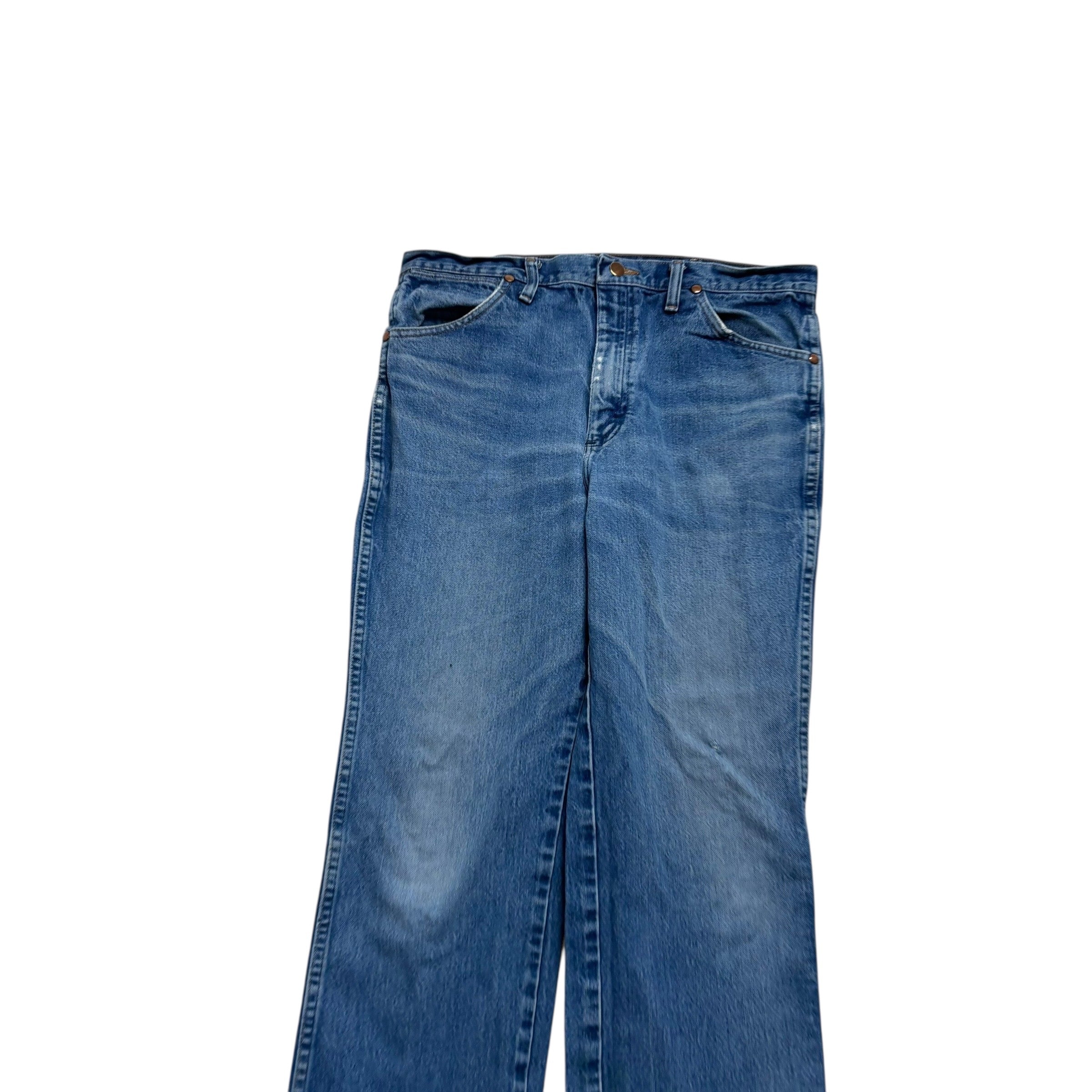 Wrangler Jeans Cowboy Cut W34 L30 Mens Mid Blue 936 Slim Fit Denim (F)