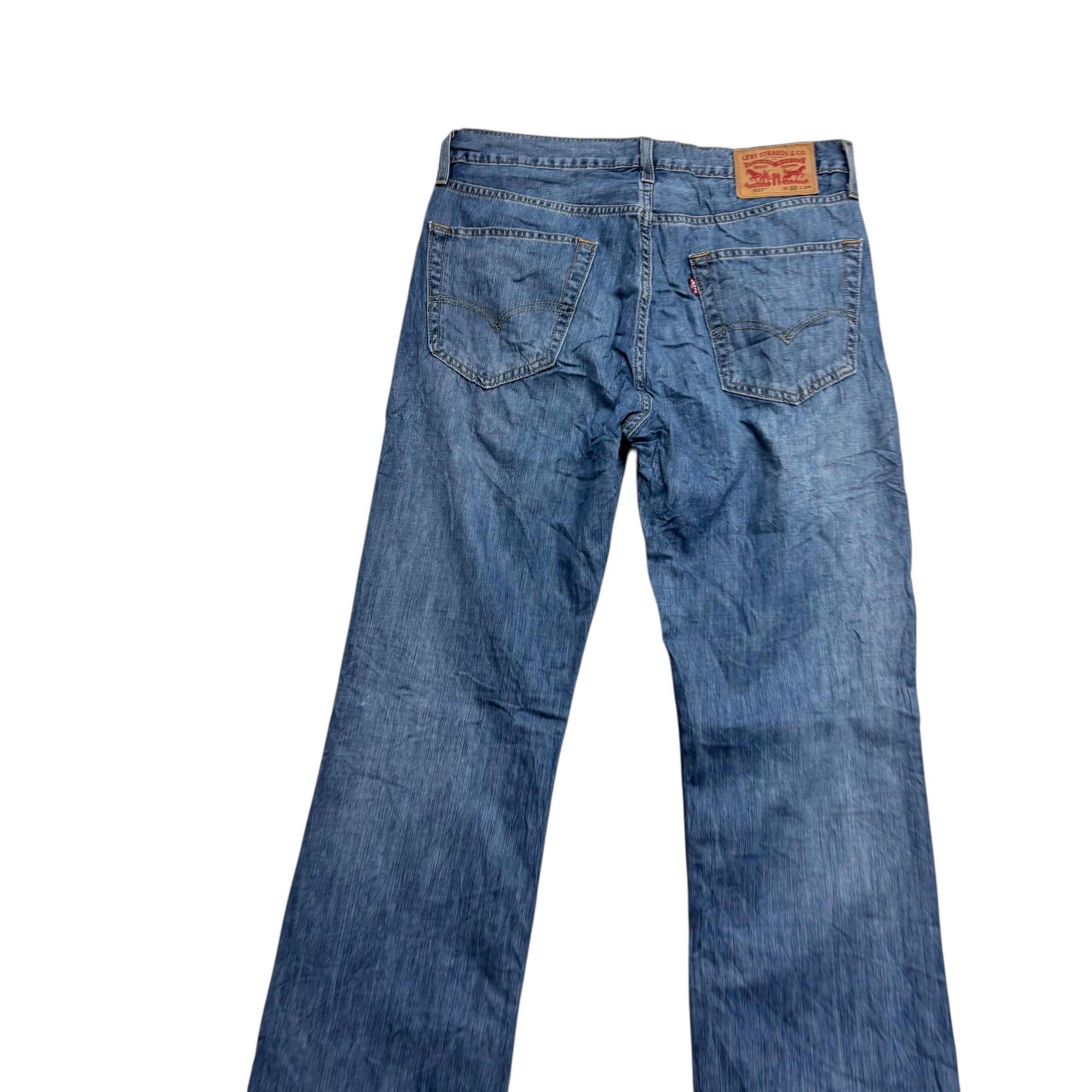 Levis 527 Jeans W32 L34 Mens Mid Blue Slim Bootcut Fit Denim (E)