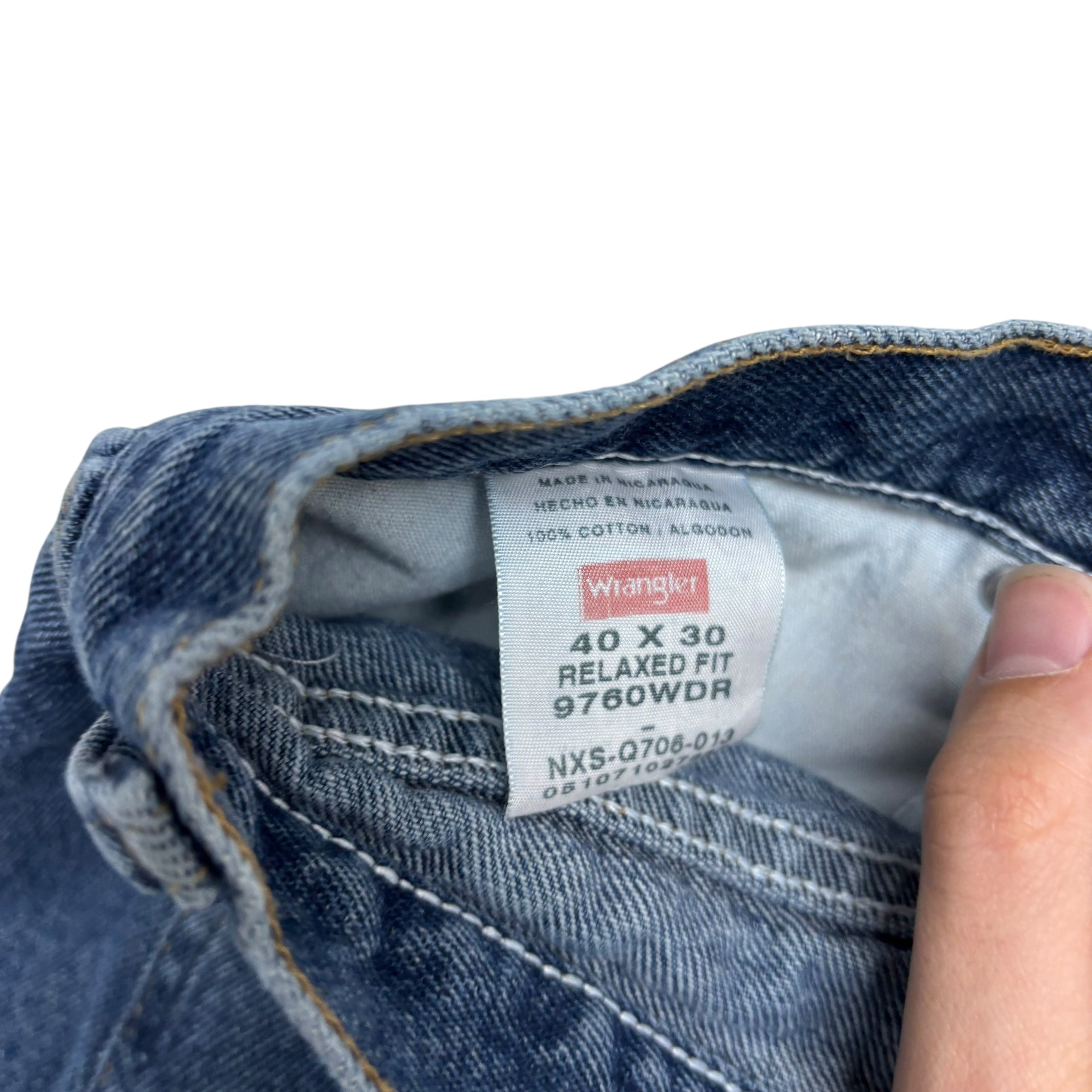 Wrangler Jeans W40 L30 Mens Mid Blue Relaxed Straight Fit Denim