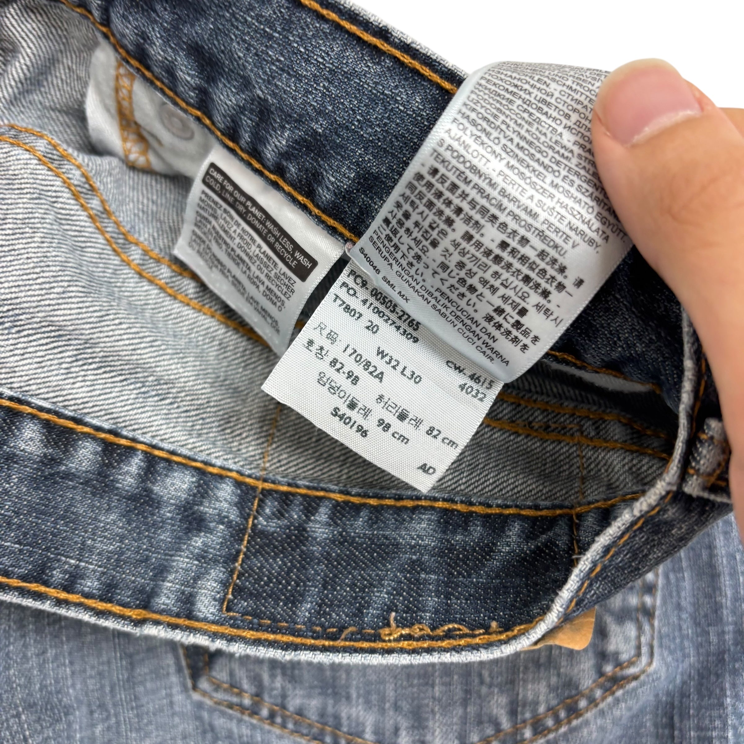 Levis 505 Jeans W32 L30 Mens Mid Blue Regular Straight Fit Denim