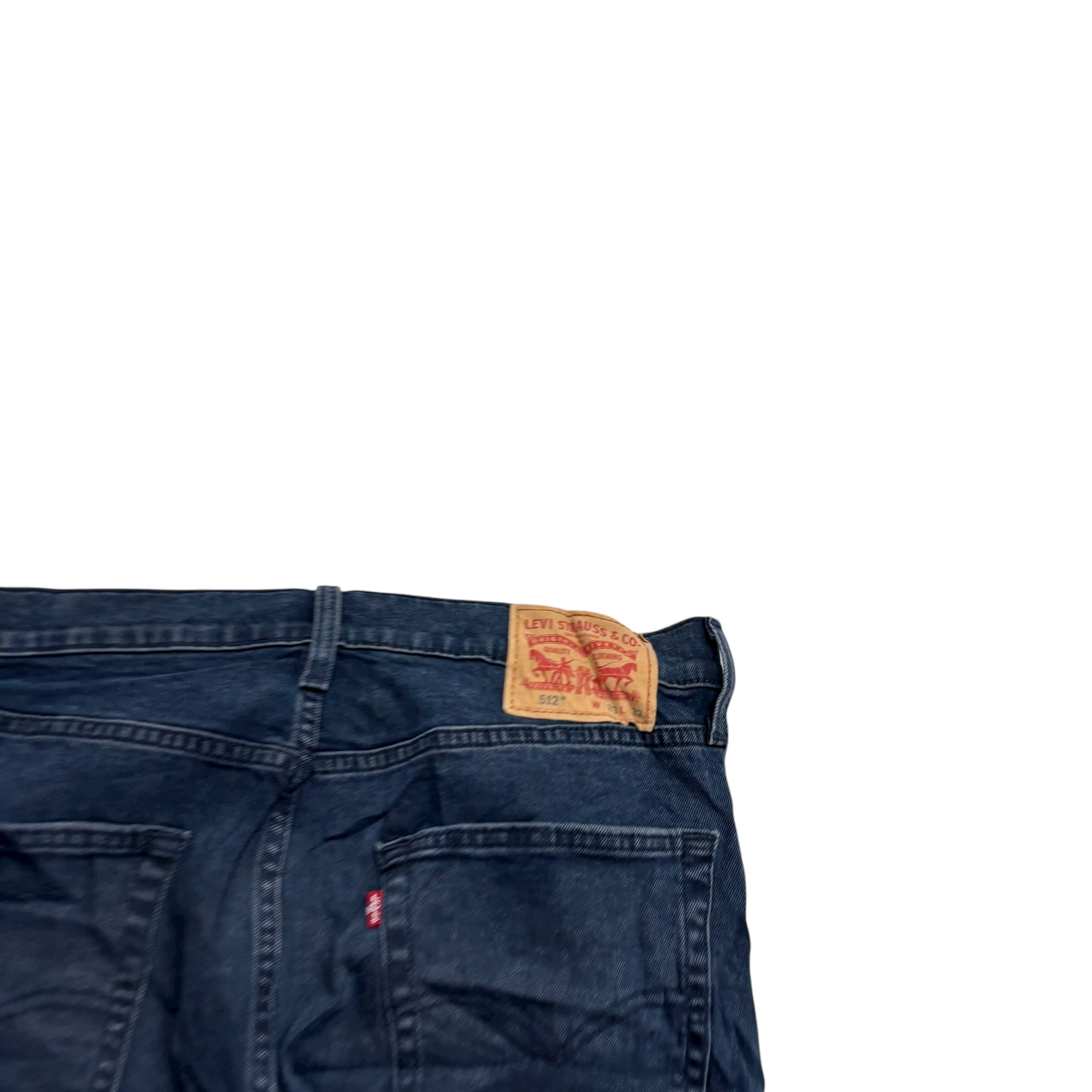 Levis 512 Jeans W33 L32 Mens Navy Blue Slim Tapered Fit Stretch Denim (E)