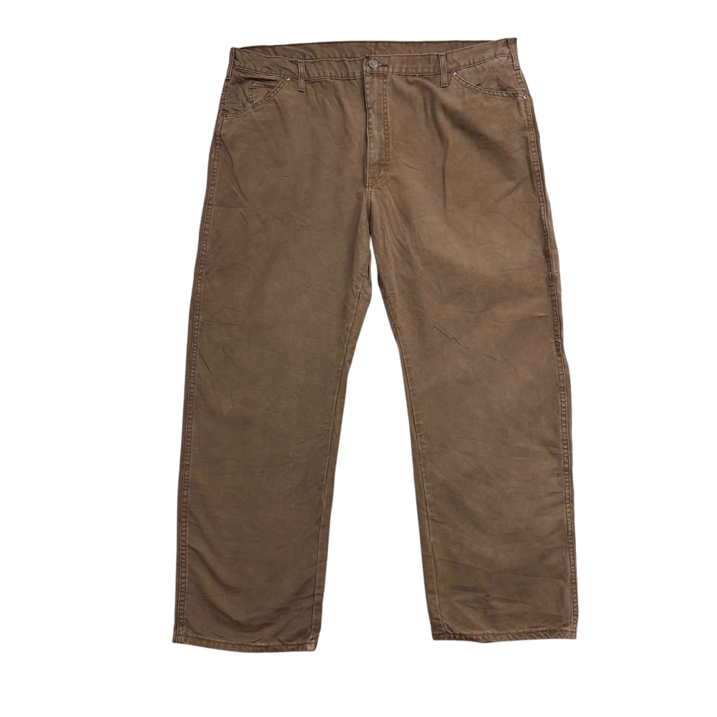 Dickies Carpenter Pants W42 L30 Mens Brown Relaxed Straight Trousers Jeans (E)