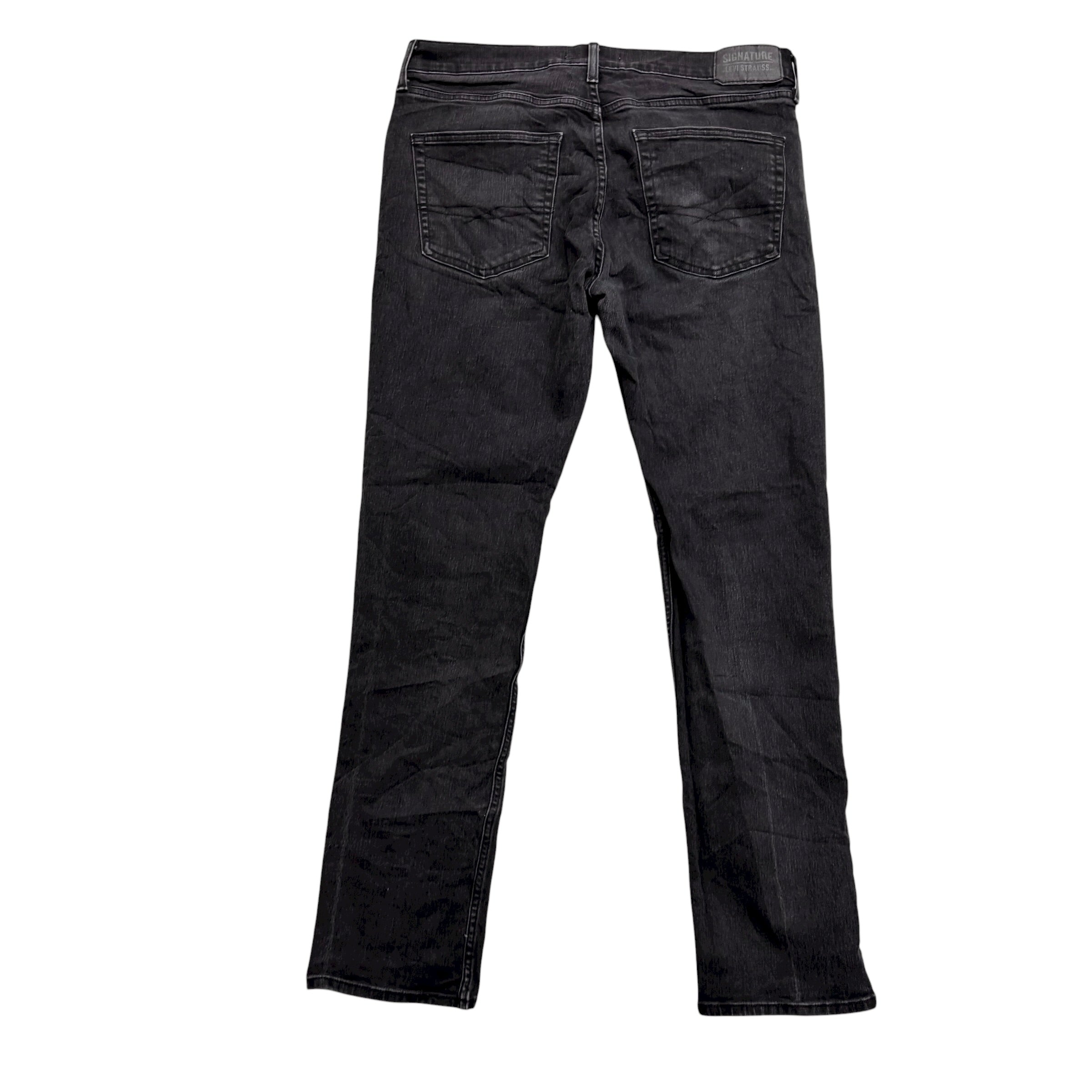 Levis Signature Jeans W34 L32 Mens Black Slim Fit Stretch Denim