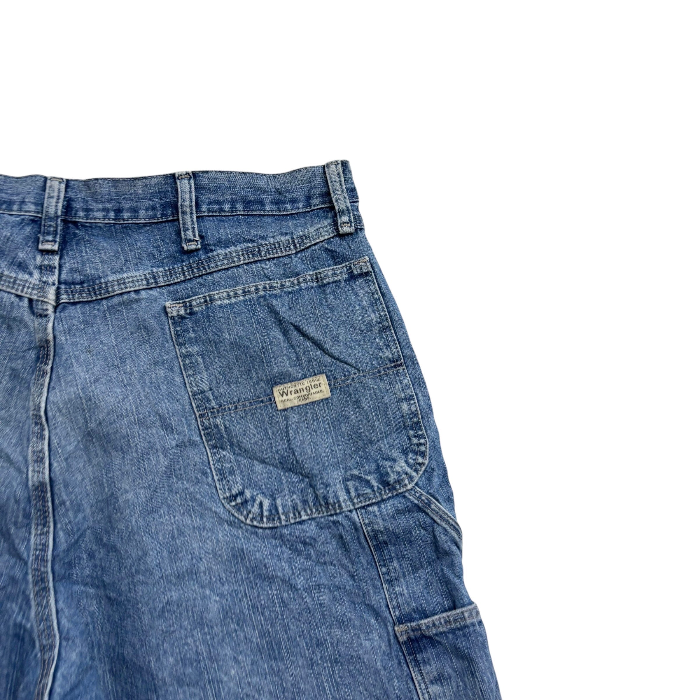 Wrangler Jorts W38 Mens Light Blue Denim Shorts Baggy Relaxed Carpenter (F)