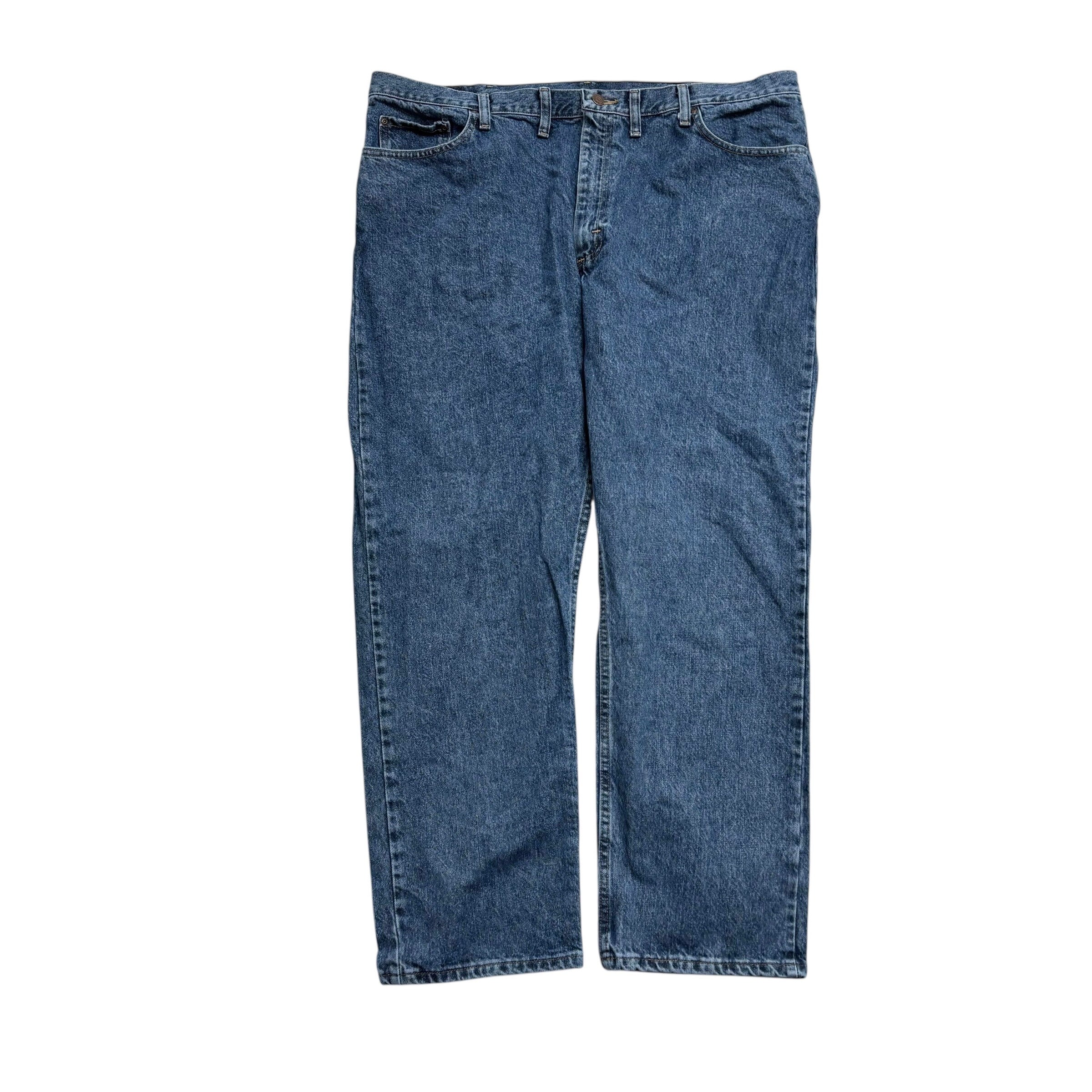 Wrangler Jeans W44 L30 Mens Mid Blue Regular Straight Fit Denim (E)