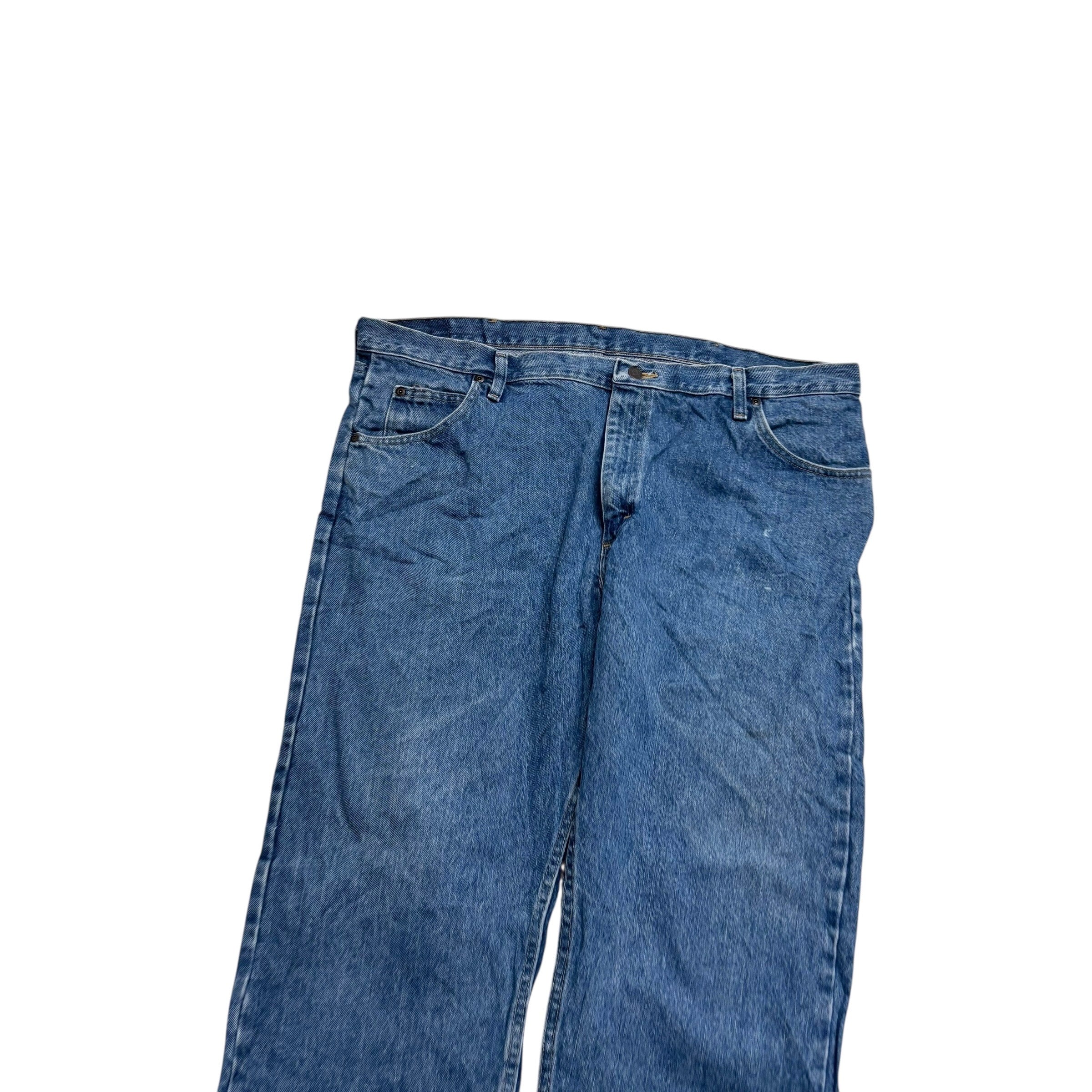 Wrangler Jeans W42 L28 Mens Mid Blue Regular Straight Fit Denim