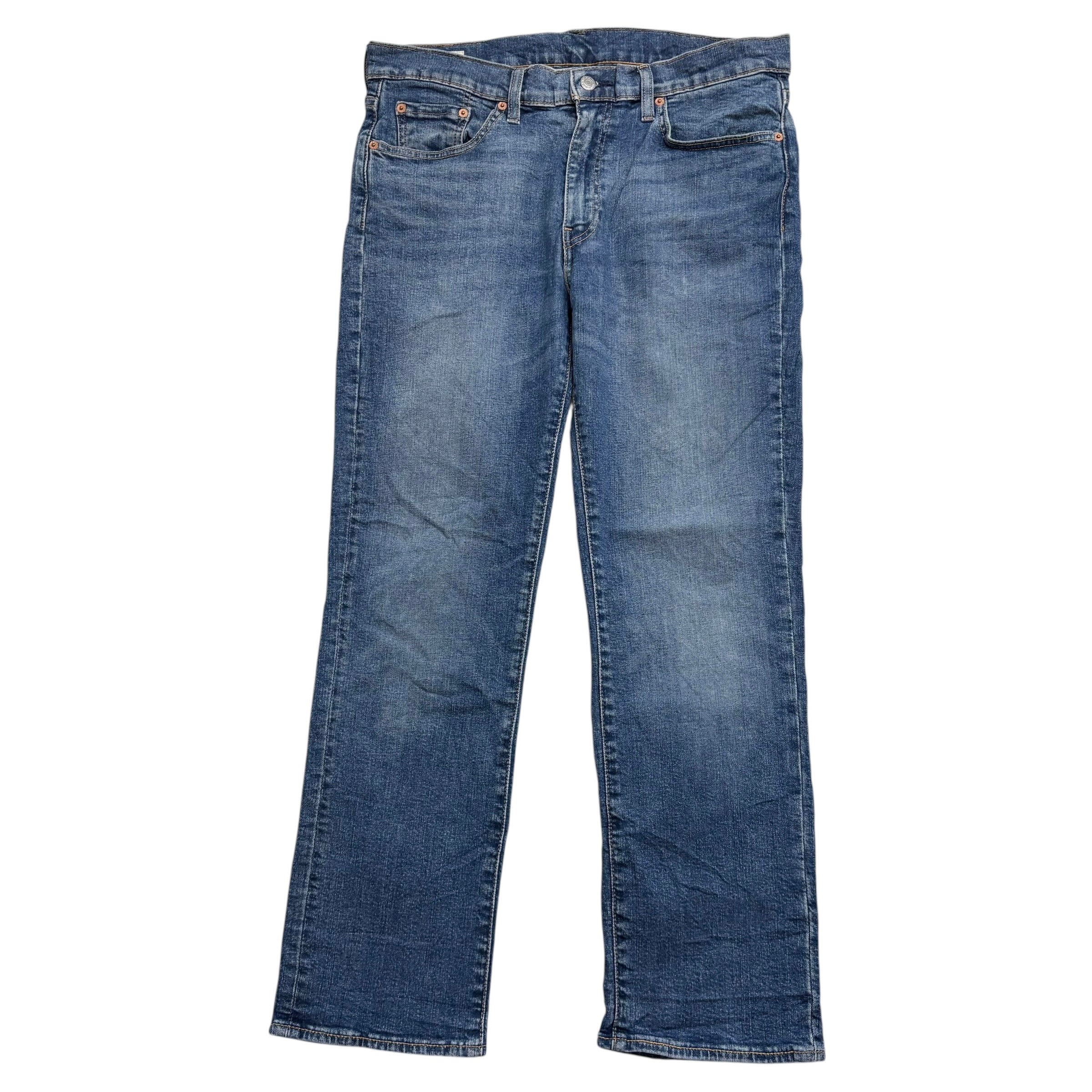 Levis 514 Jeans W34 L30 Mens Mid Blue Regular Straight Fit Stretch Premium (E)