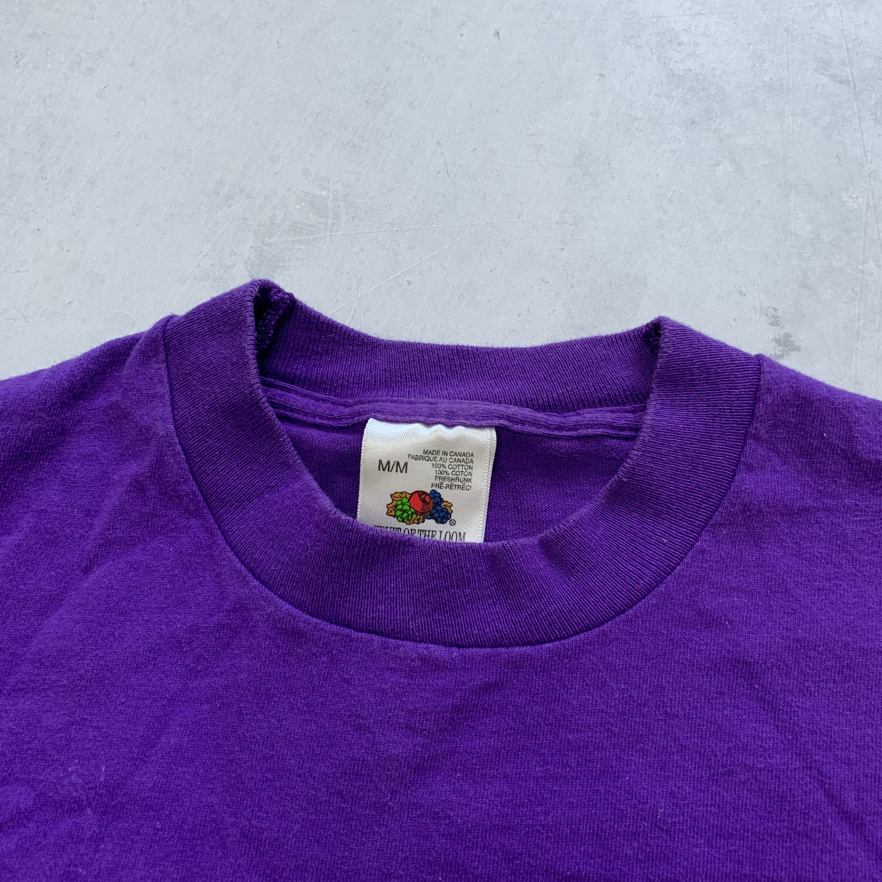 Vintage T Shirt Mens Medium Purple Single Stitch Graphic Print 90s USA Racing