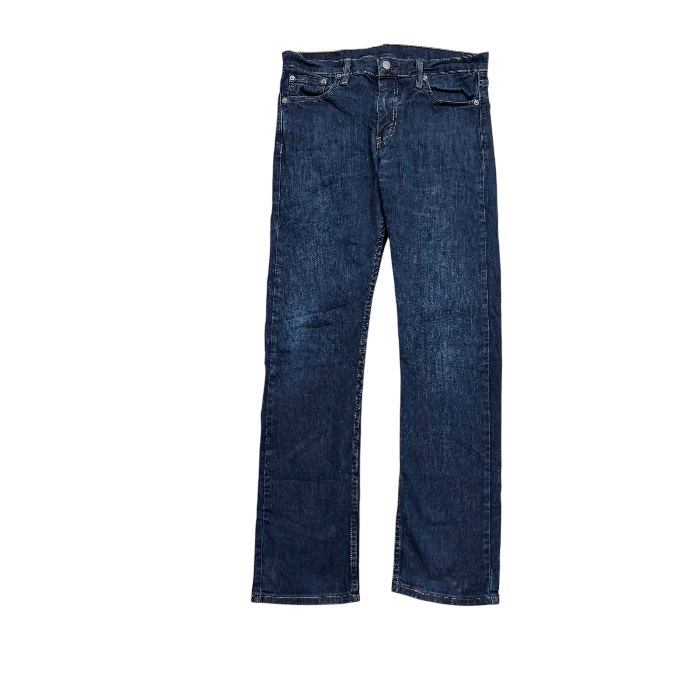 Levis 513 Jeans W30 L31 Mens Dark Blue Slim Straight Fit Stretch Denim (E)