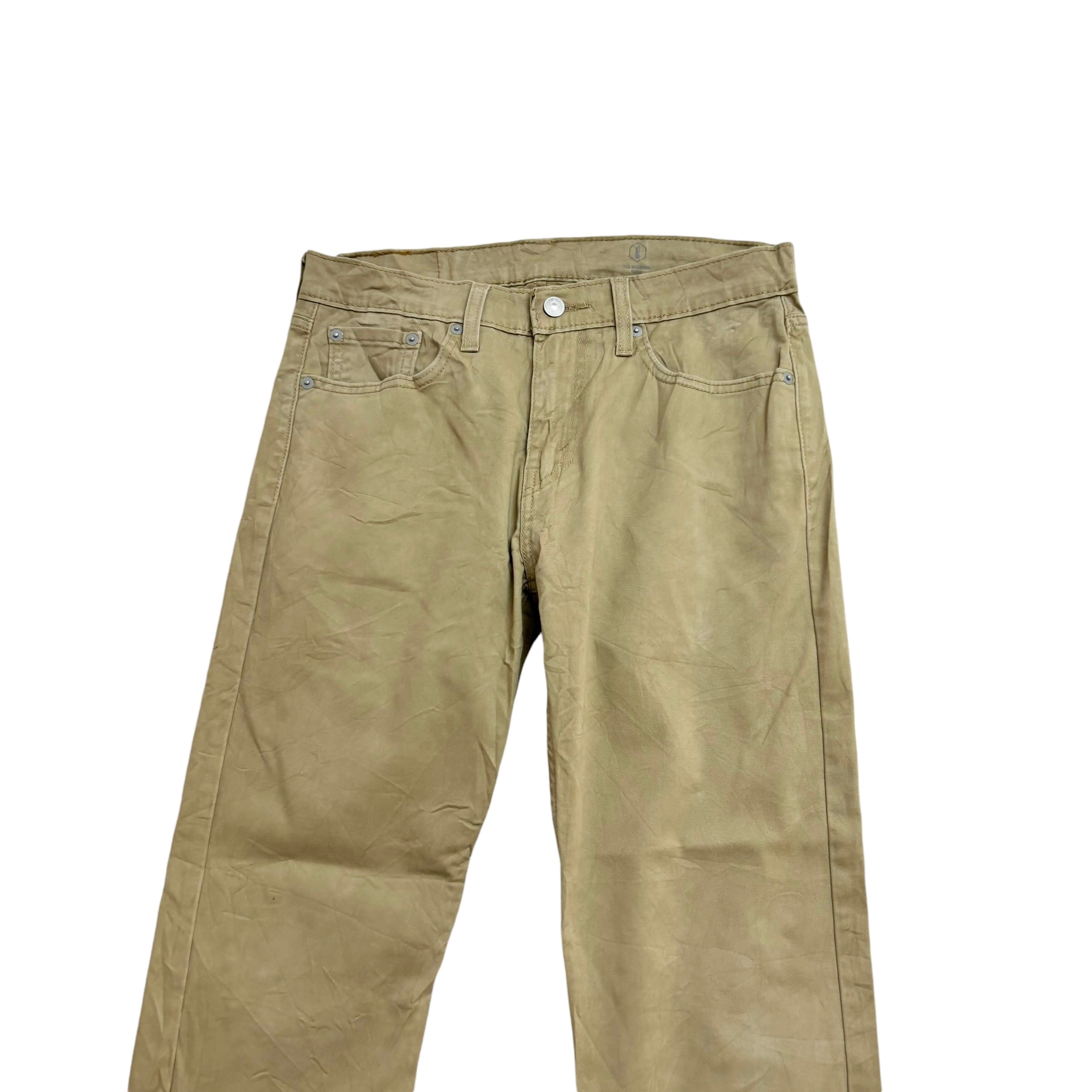 Levis 502 Trousers W29 L29 Mens Beige Tan Regular Taper Fit Stretch Cotton Pants