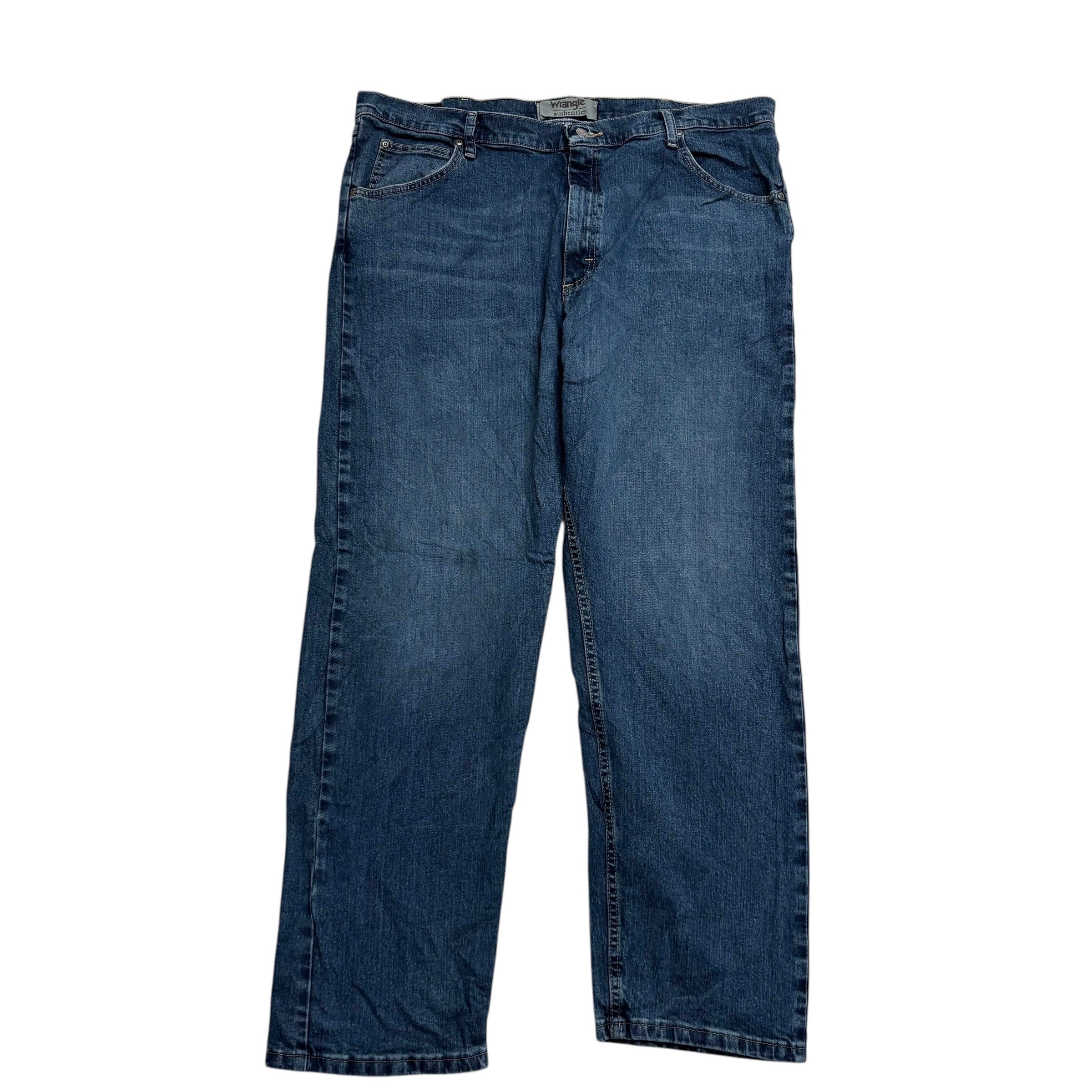 Wrangler Jeans W40 L30 Mens Dark Blue Relaxed Straight Fit Stretch Denim (E)