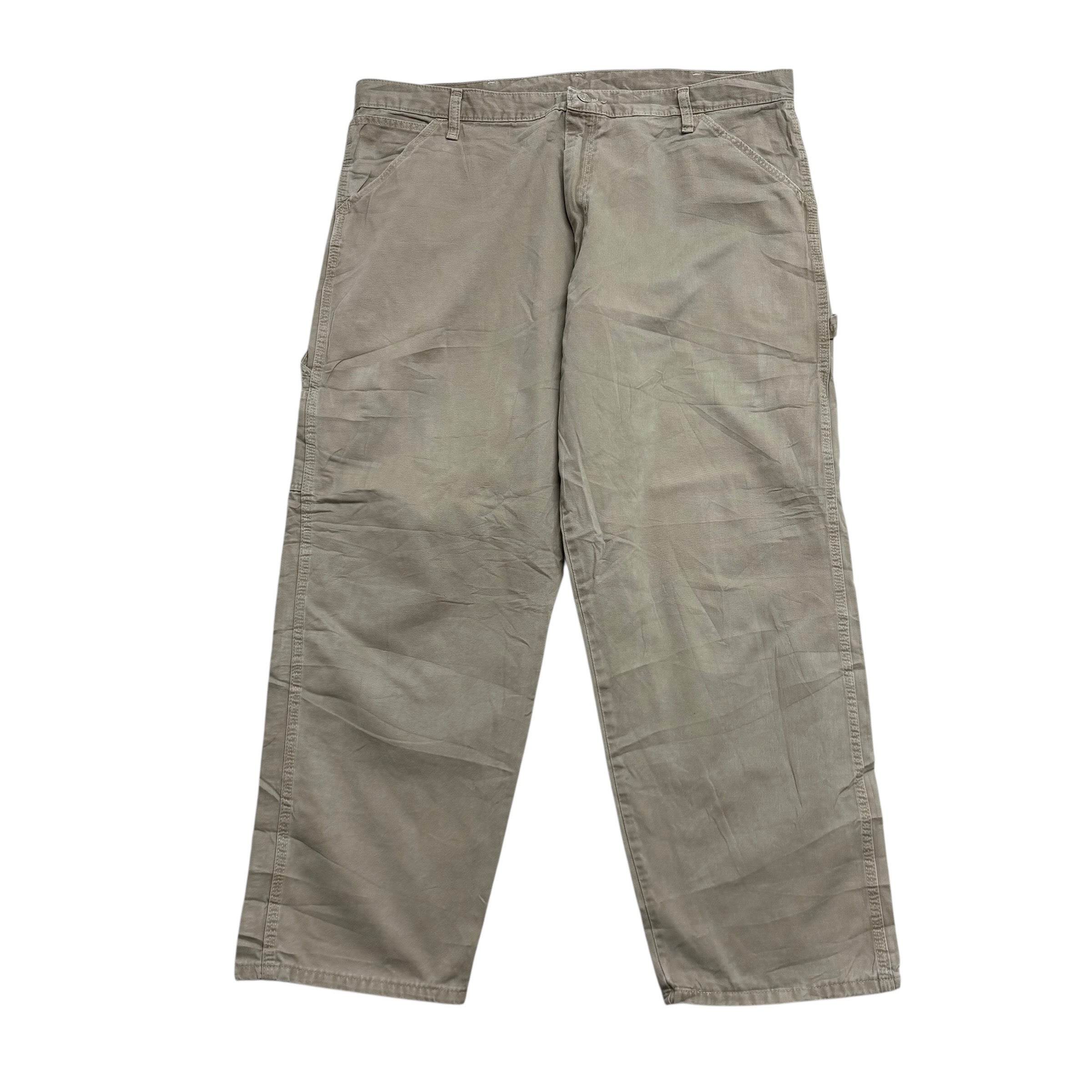 Wrangler Carpenter Pants W40 L30 Mens Grey Relaxed Straight Fit Trousers (E)