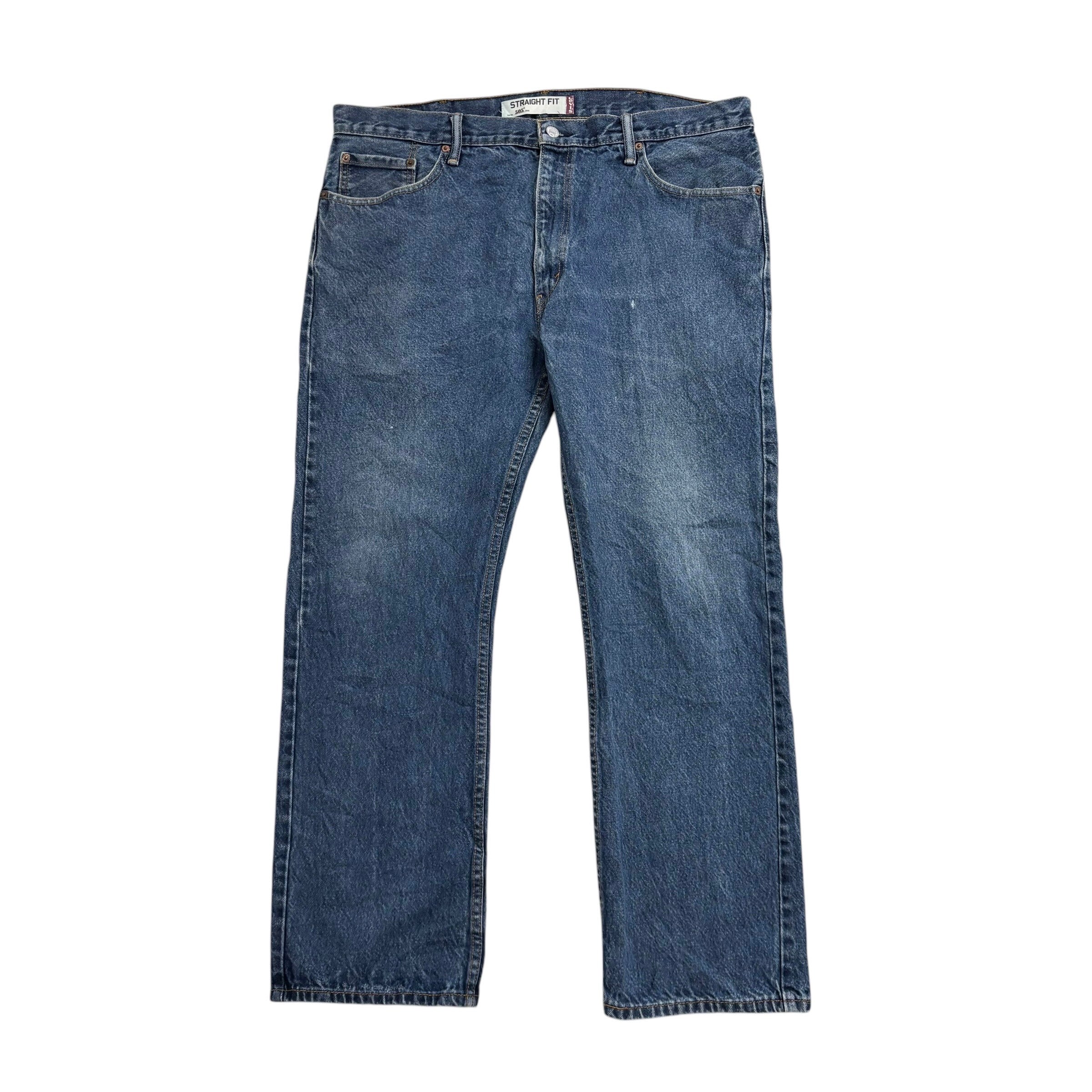 Levis 505 Jeans W38 L30 Mens Mid Blue Regular Straight Fit Vintage Denim