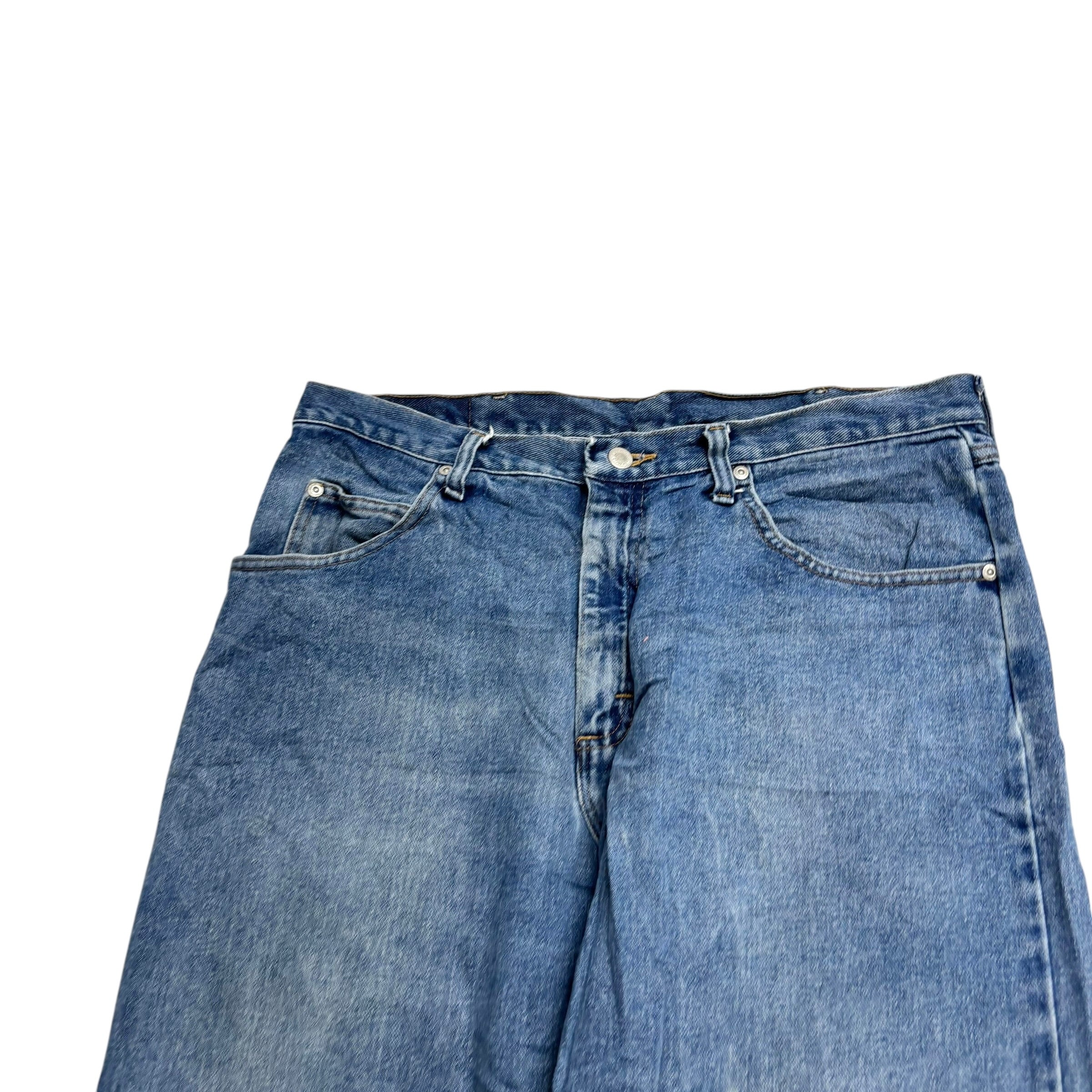 Wrangler Jeans W35 L32 Mens Mid Blue Baggy Relaxed Straight Fit Denim