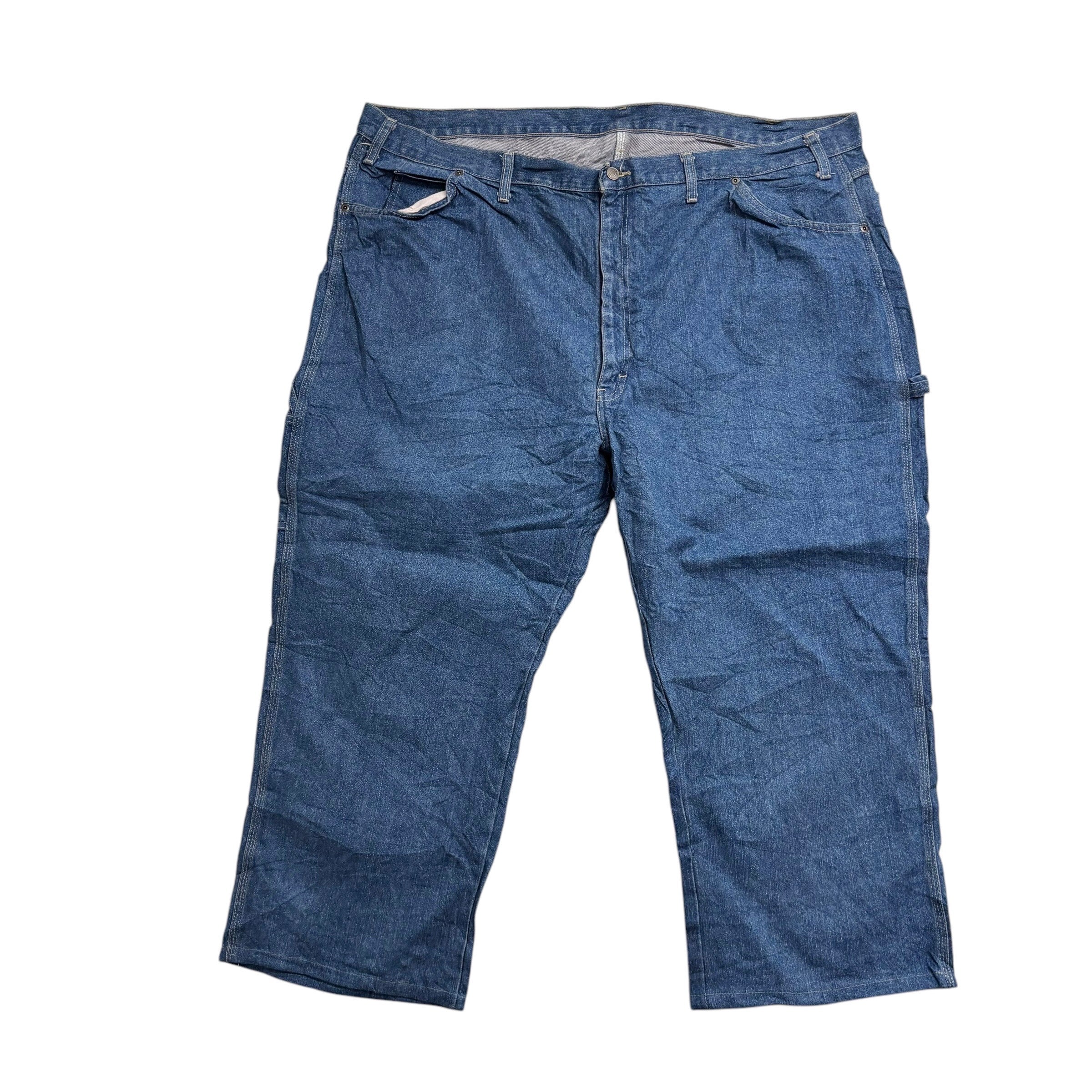 Dickies Carpenter Jeans W48 L27 Mens Mid Blue Relaxed Straight Fit Pants (E)