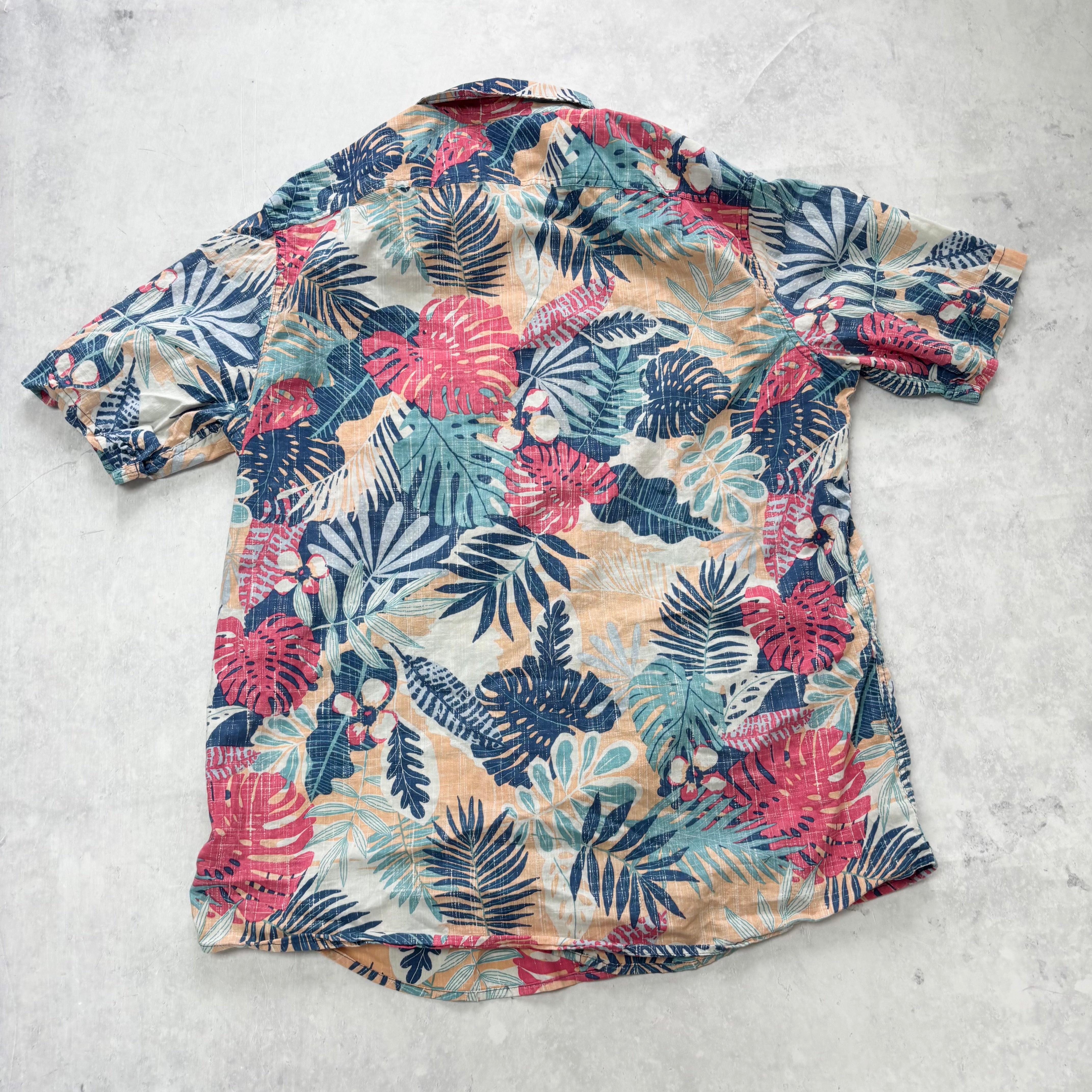 Hawaiian Shirt Mens XXL Tall Multicoloured Floral Aloha Short Sleeve Cotton (E)