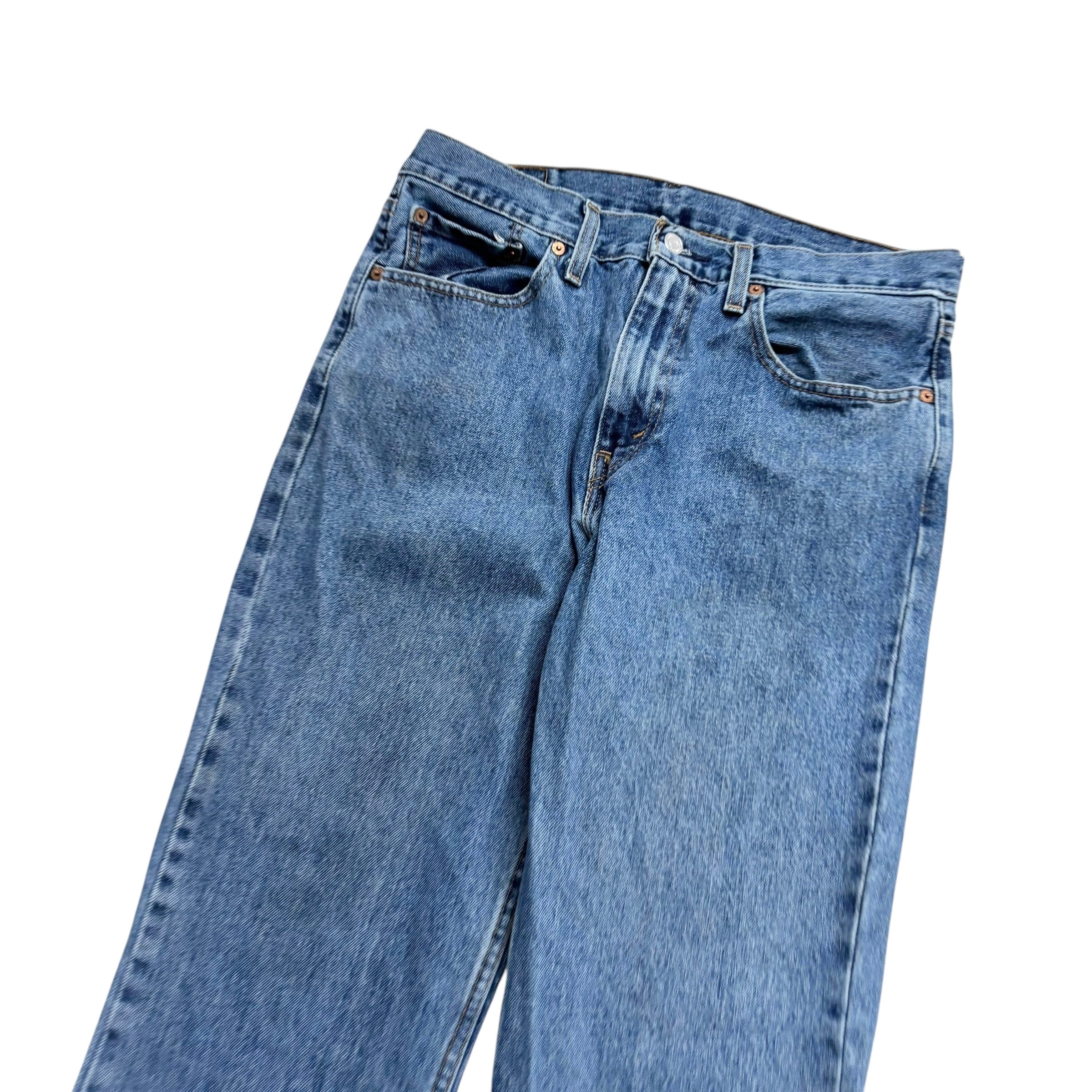 Levis 516 Jeans W33 L32 Mens Mid Blue Slim Straight Fit Denim