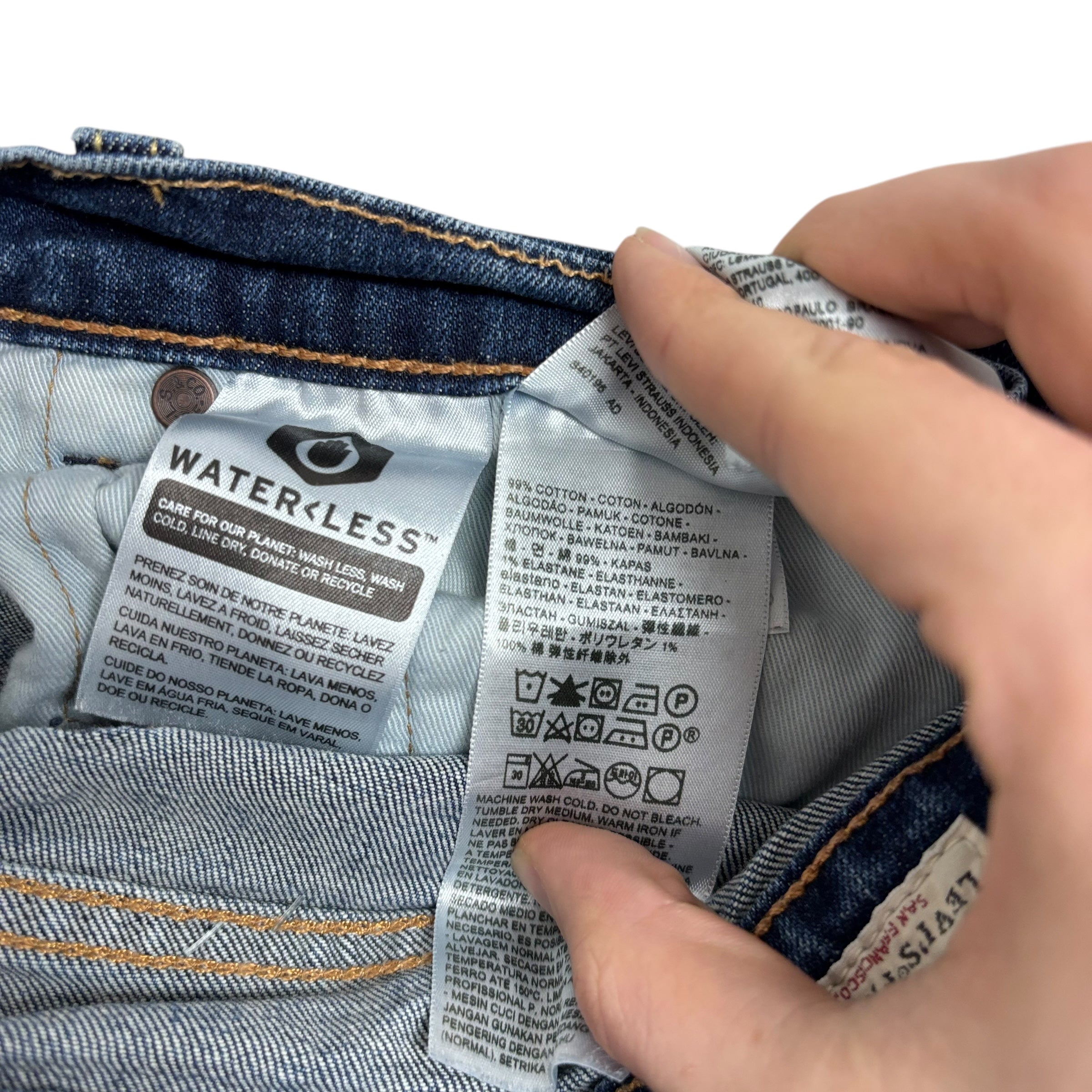 Levis 505 Jeans W38 L29 Mens Mid Blue Regular Straight Fit Premium Stretch Denim