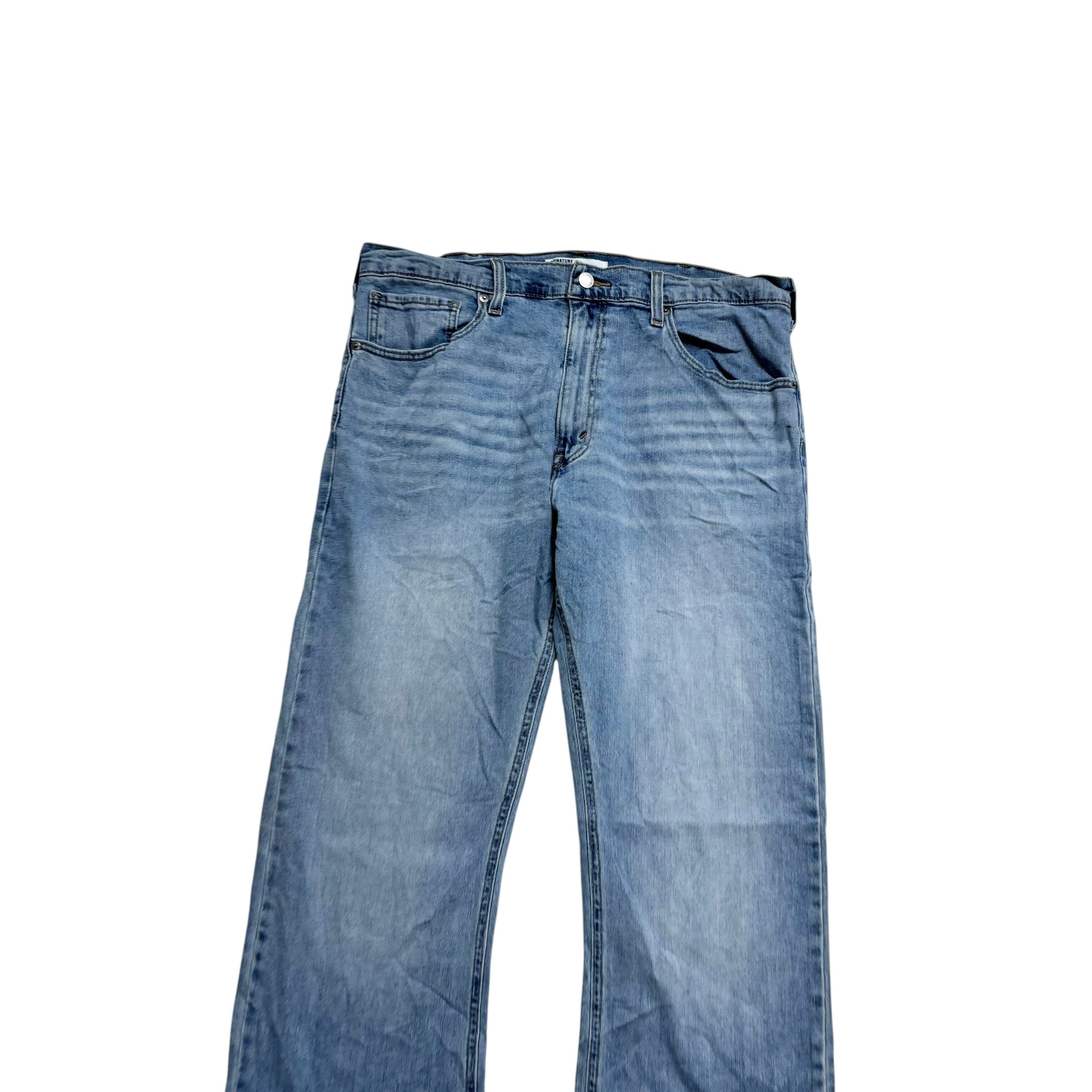 Levis Signature Jeans W36 L32 Mens Light Blue Regular Bootcut Fit Stretch