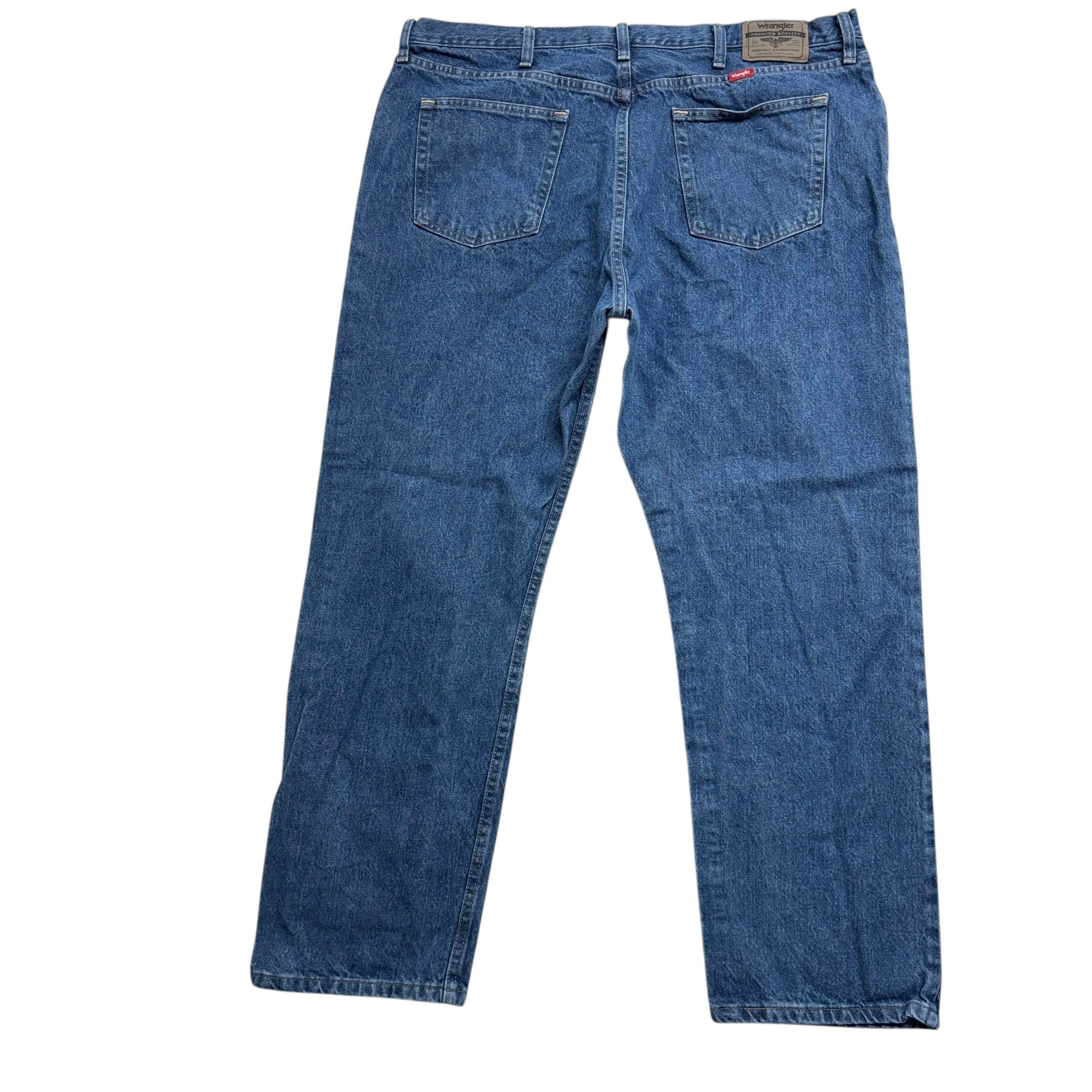 Wrangler Jeans W42 L30 Mens Mid Blue Regular Straight Fit Denim (E)