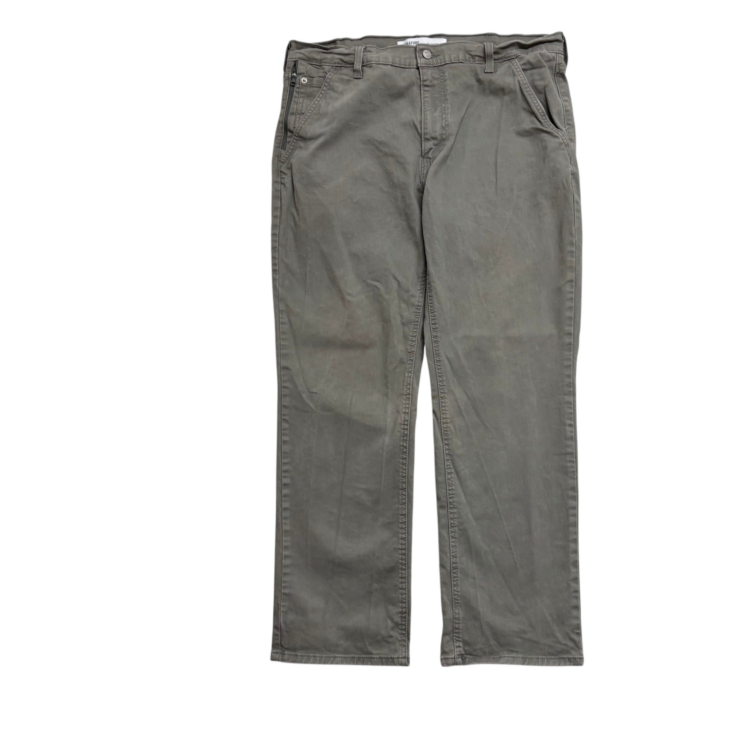 Levis Signature Trousers W36 L29 Mens Green Athletic Straight Fit Pants (E)