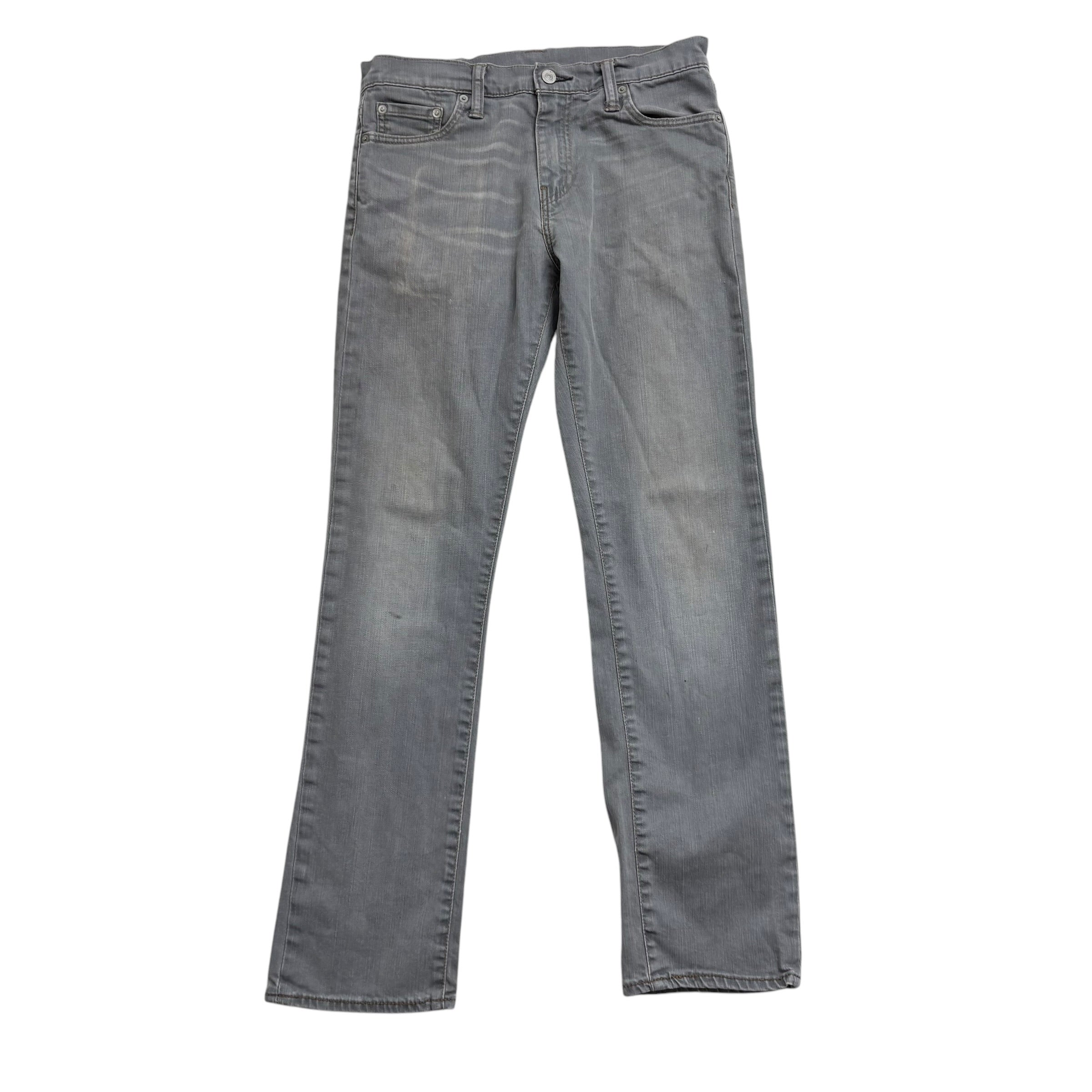 Levis 504 Jeans W30 L31 Mens Grey Regular Straight Fit Stretch Denim (F)