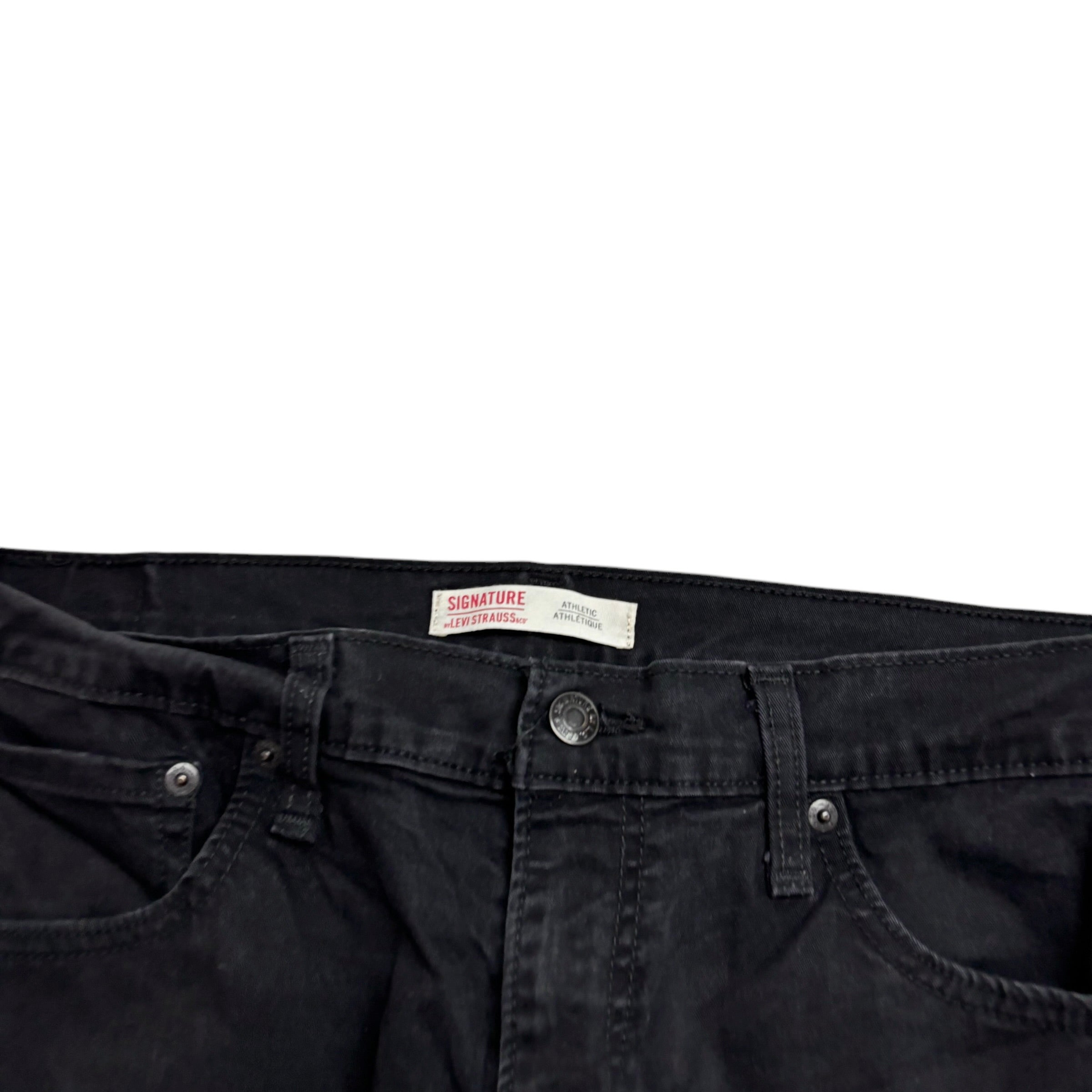 Levis Signature Jeans W36 L29 Mens Black Athletic Fit Stretch Denim (E)