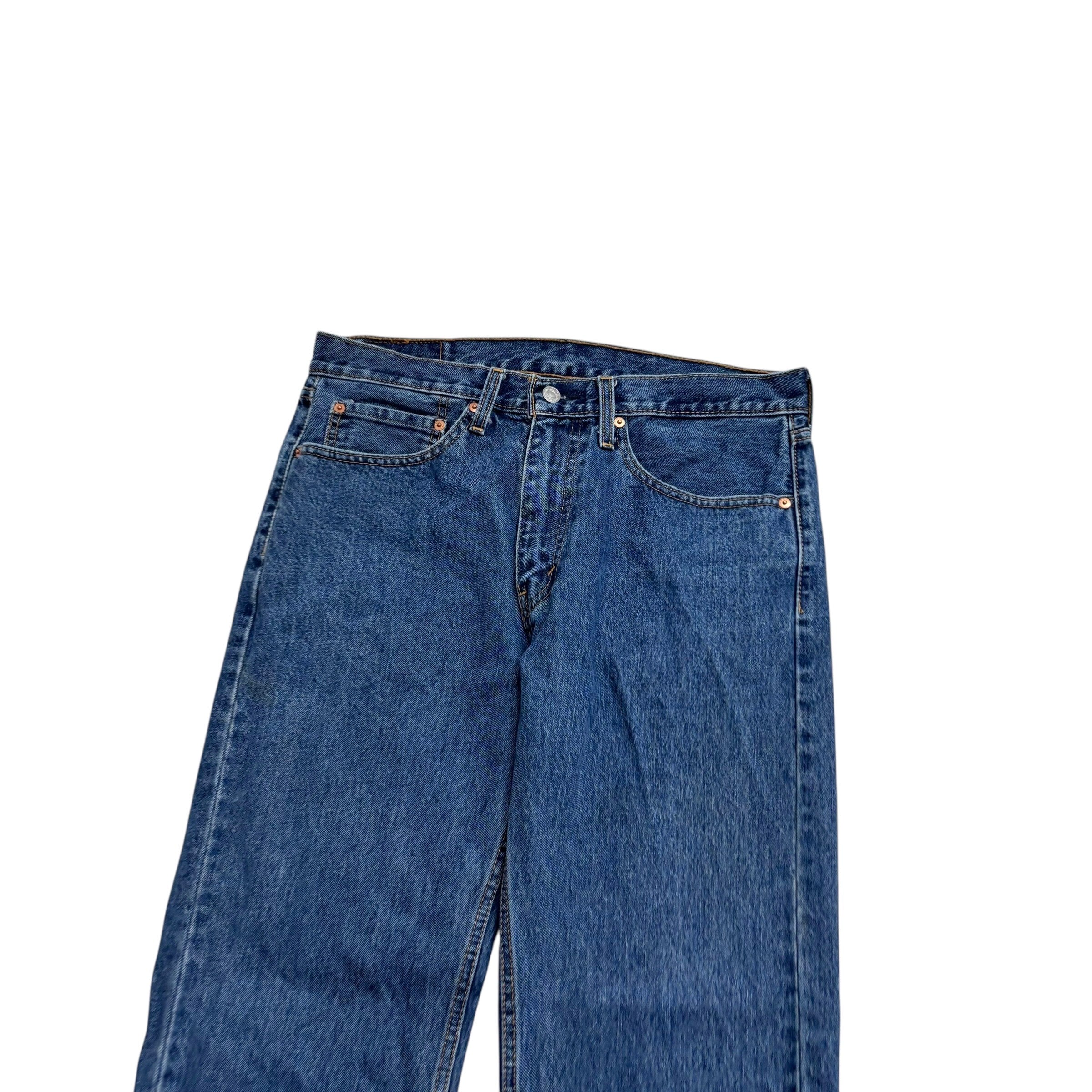 Levis 505 Jeans W34 L32 Mens Mid Blue Regular Straight Fit Denim