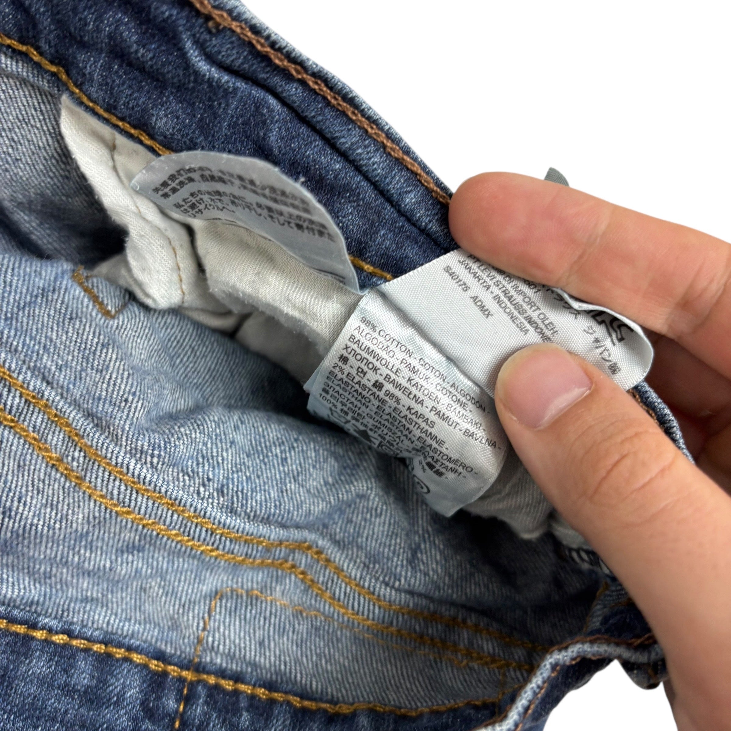 Levis 559 Jeans W33 L30 Mens Mid Blue Relaxed Straight Fit Stretch Denim (F)