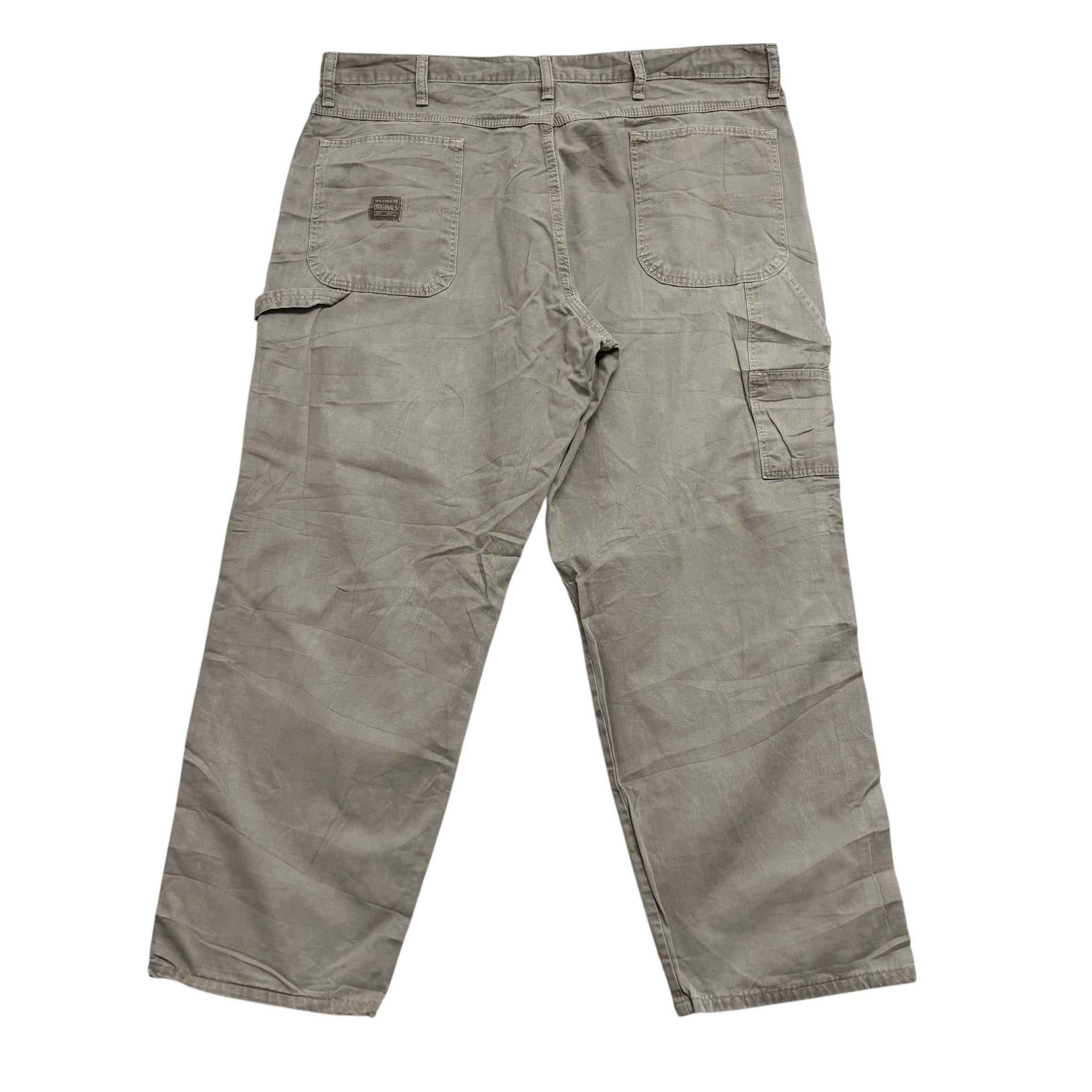 Wrangler Carpenter Pants W40 L30 Mens Grey Relaxed Straight Fit Trousers (E)
