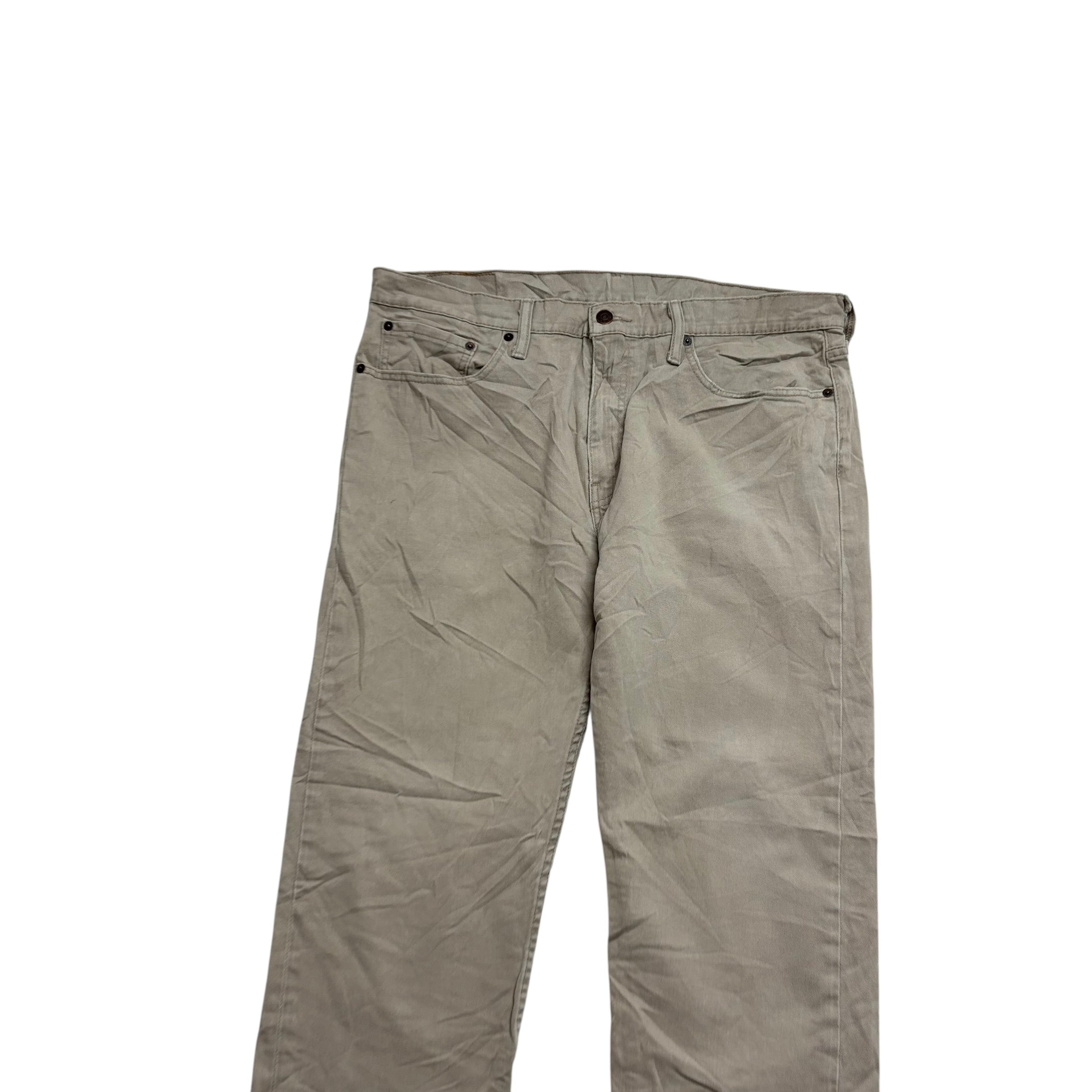 Levis 502 Jeans W36 L31 Mens Beige Regular Tapered Fit Stretch Denim