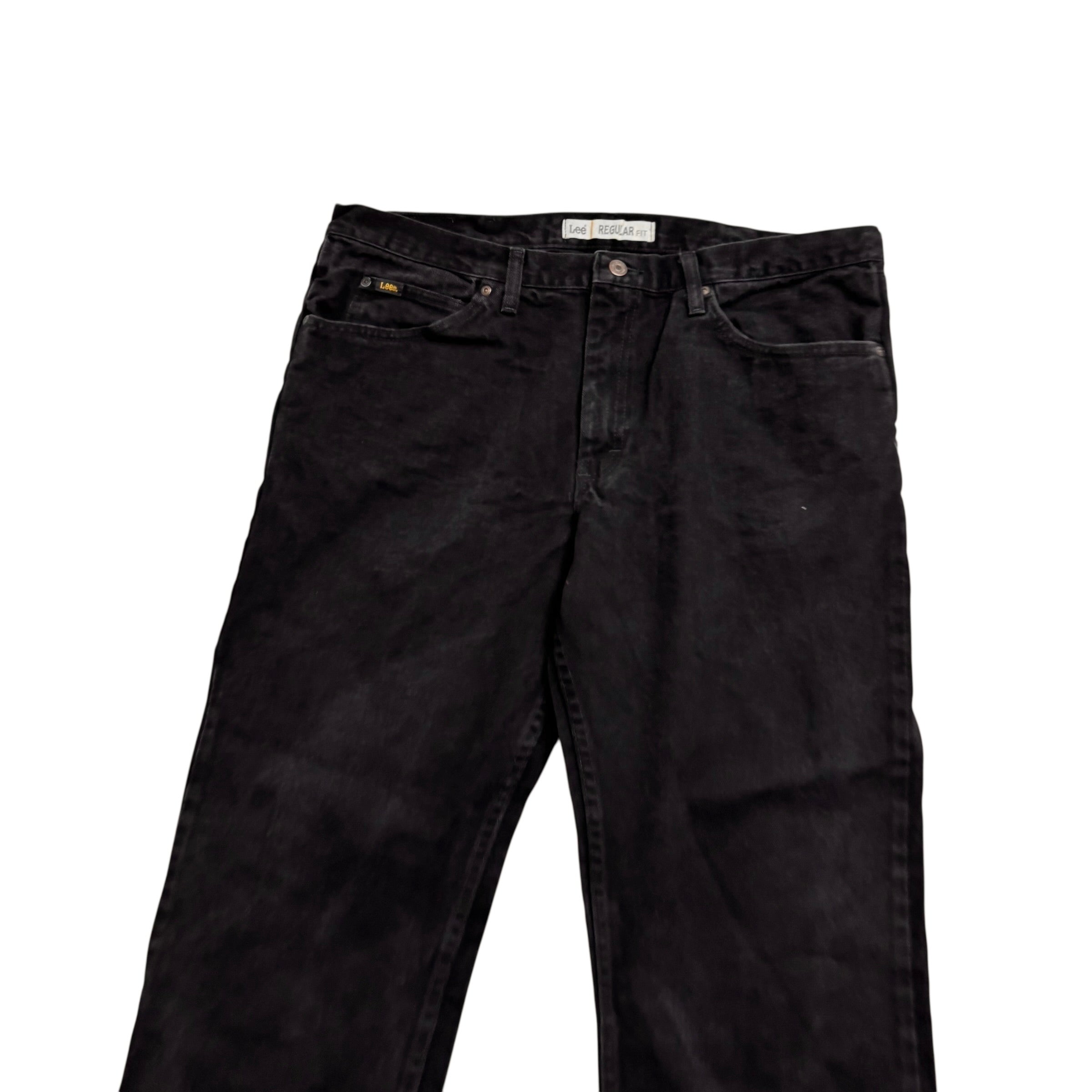 Lee Jeans W40 L30 Mens Regular Straight Fit Black Denim (E)