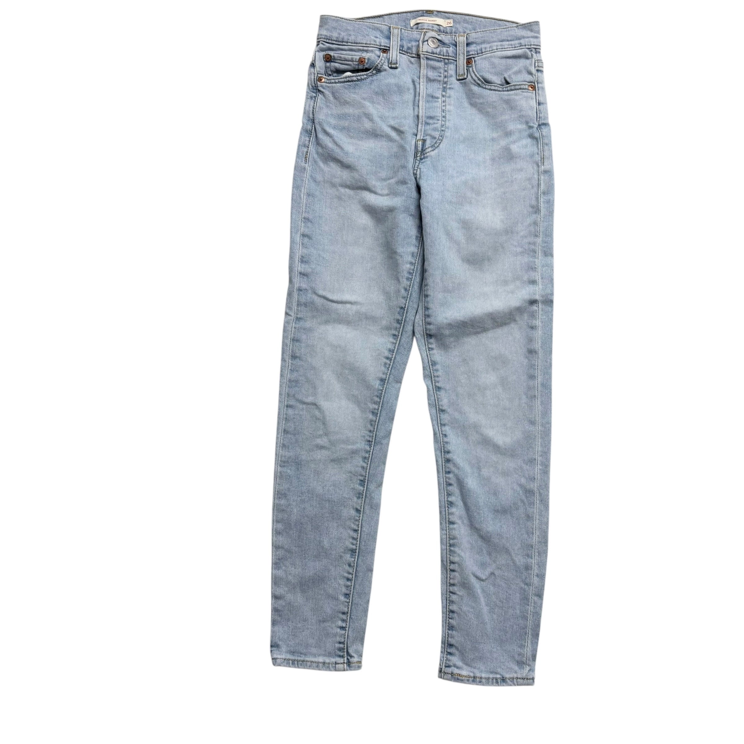 Levis Wedgie Skinny Jeans W25 W26 Womens Light Blue Stretch Denim