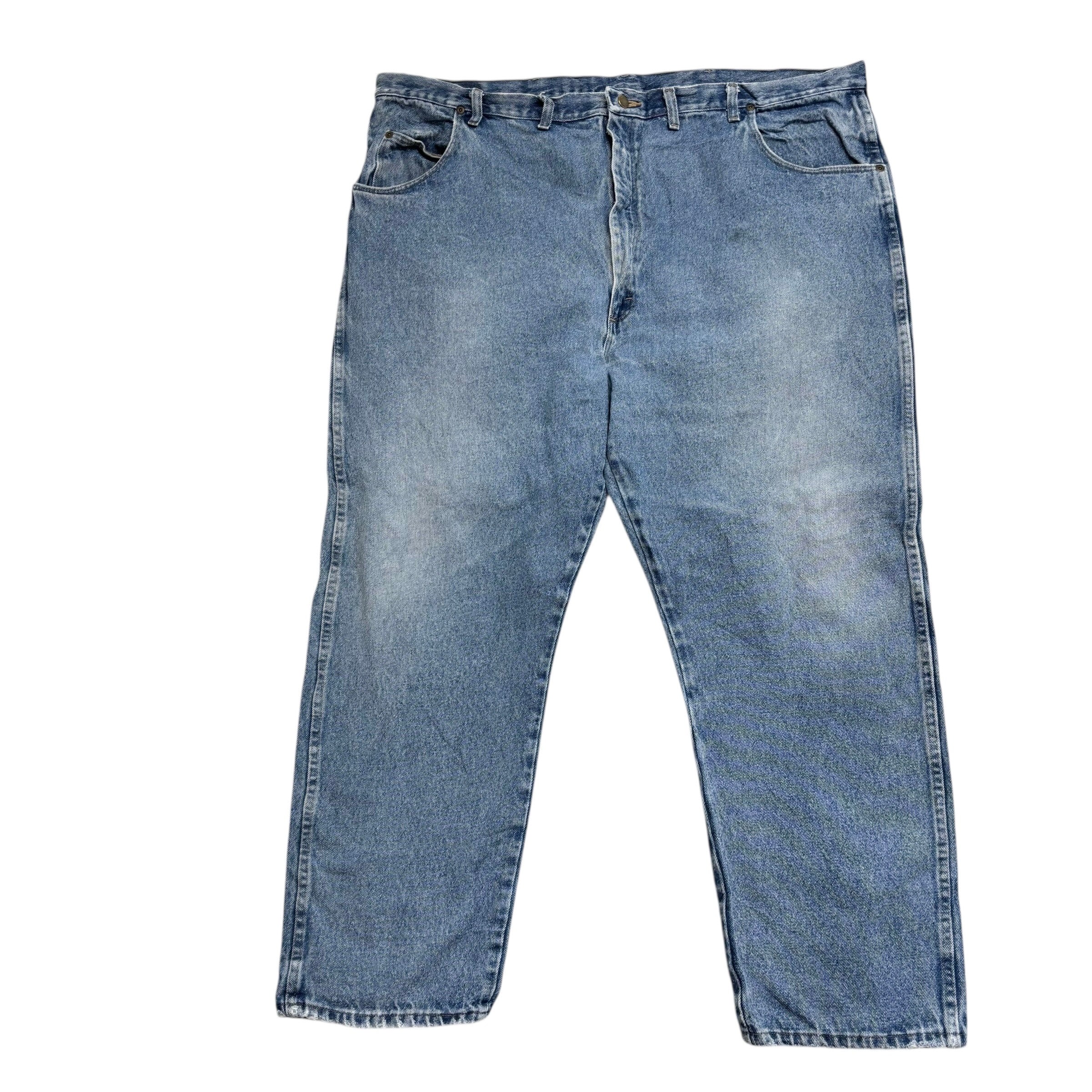 Wrangler Jeans W48 L30 Mens Light Blue Regular Straight Fit Vintage Denim
