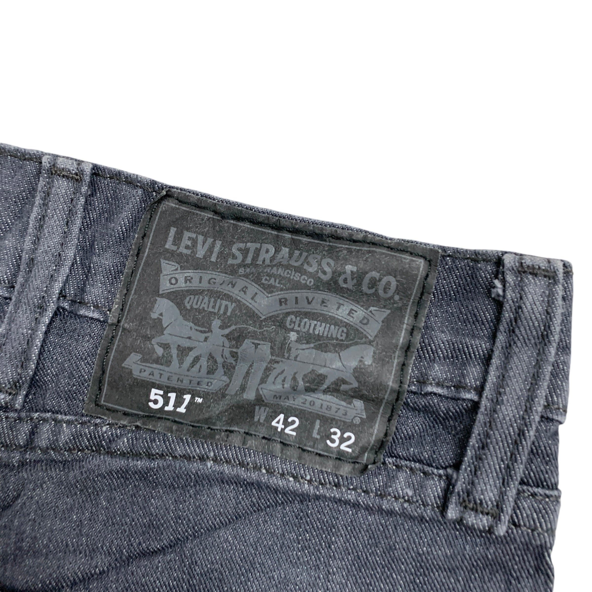 Levis 511 Jeans W40 L28 Mens Grey Slim Fit Stretch Denim