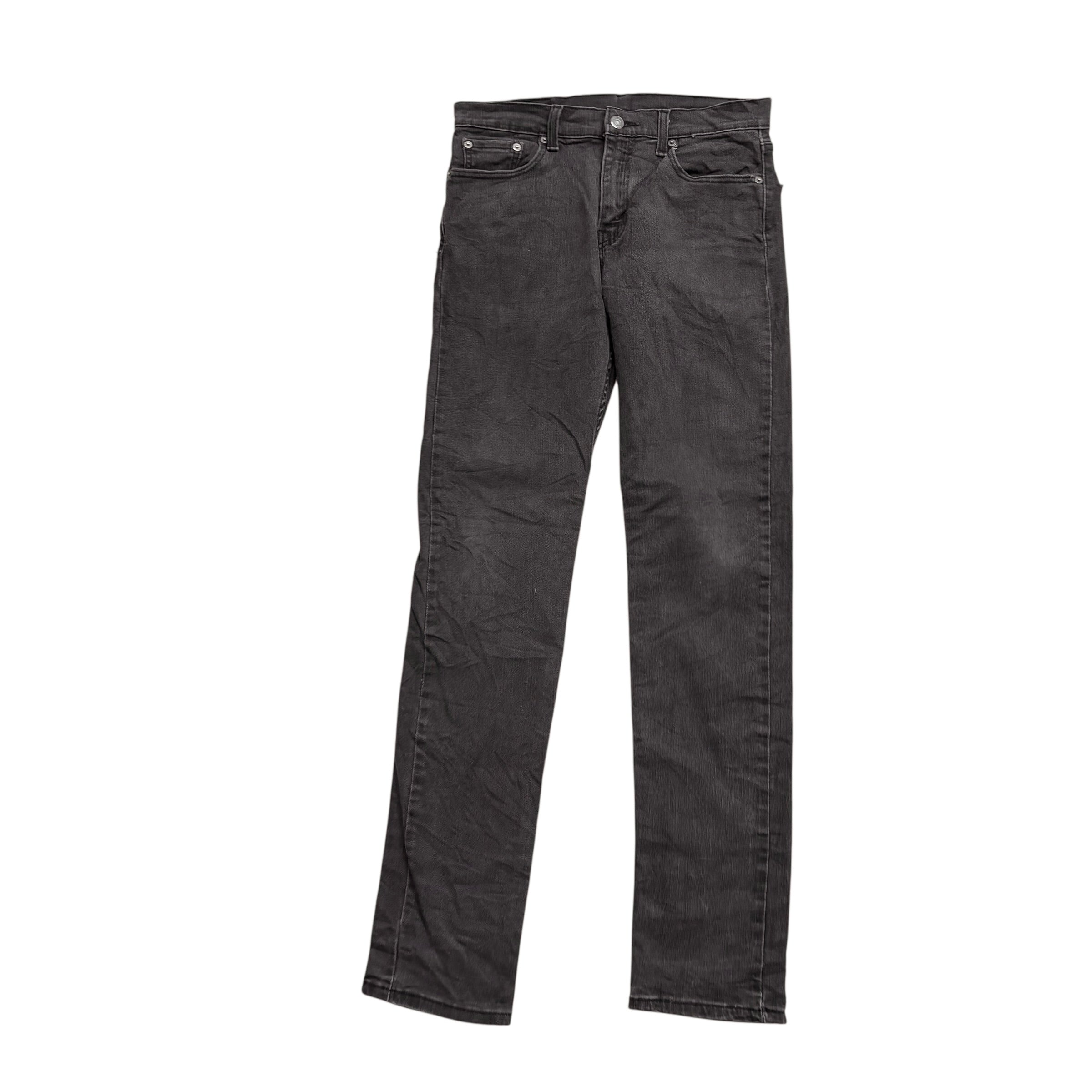 Levis 502 Jeans W30 L34 Mens Black Regular Tapered Fit Stretch Denim (F)