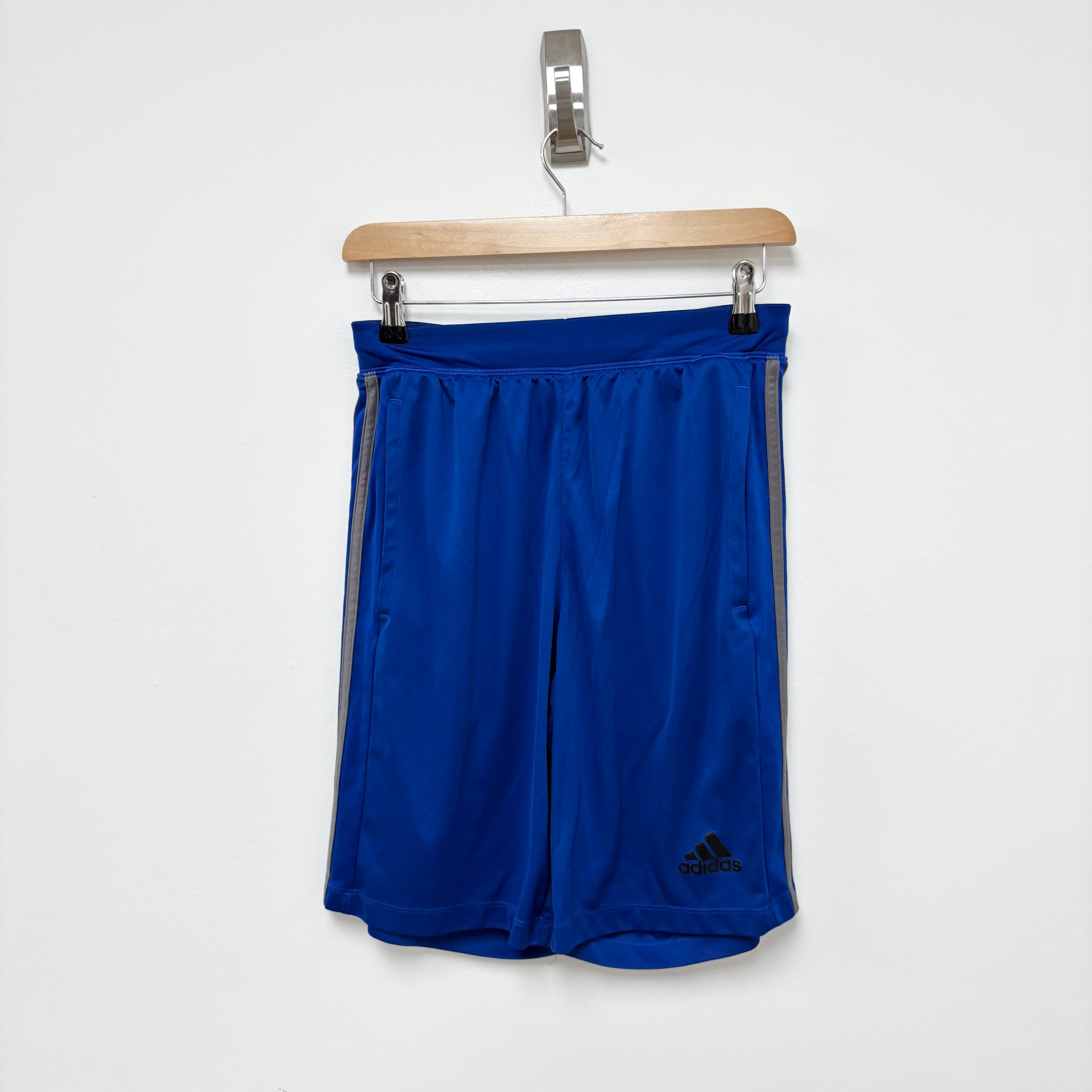 Adidas Shorts Mens Small Blue Sports Running Gym Athletic Pockets