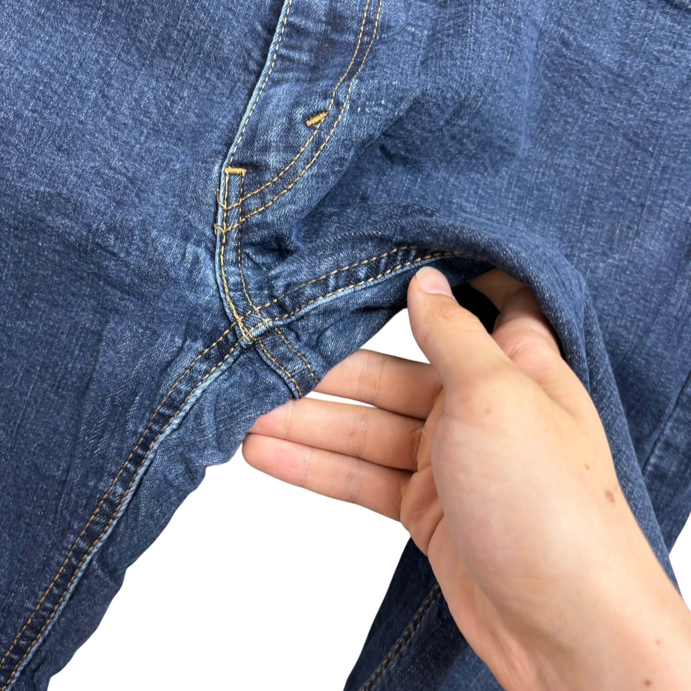 Levis 541 Jeans W38 L32 Mens Dark Blue Athletic Tapered Fit Stretch Denim (F)