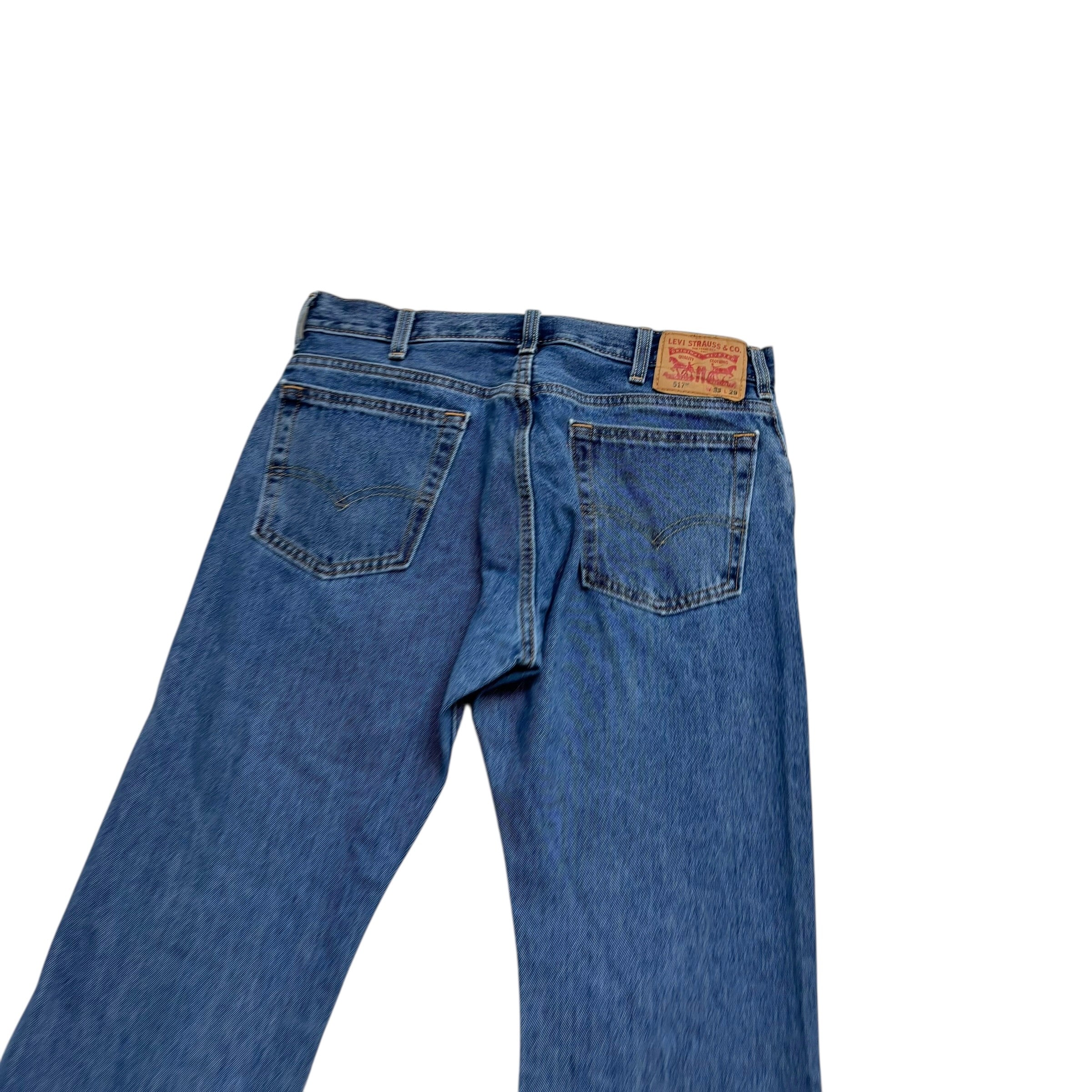 Levis 517 Jeans W33 L29 Mens Mid Blue Regular Bootcut Fit Denim (E)