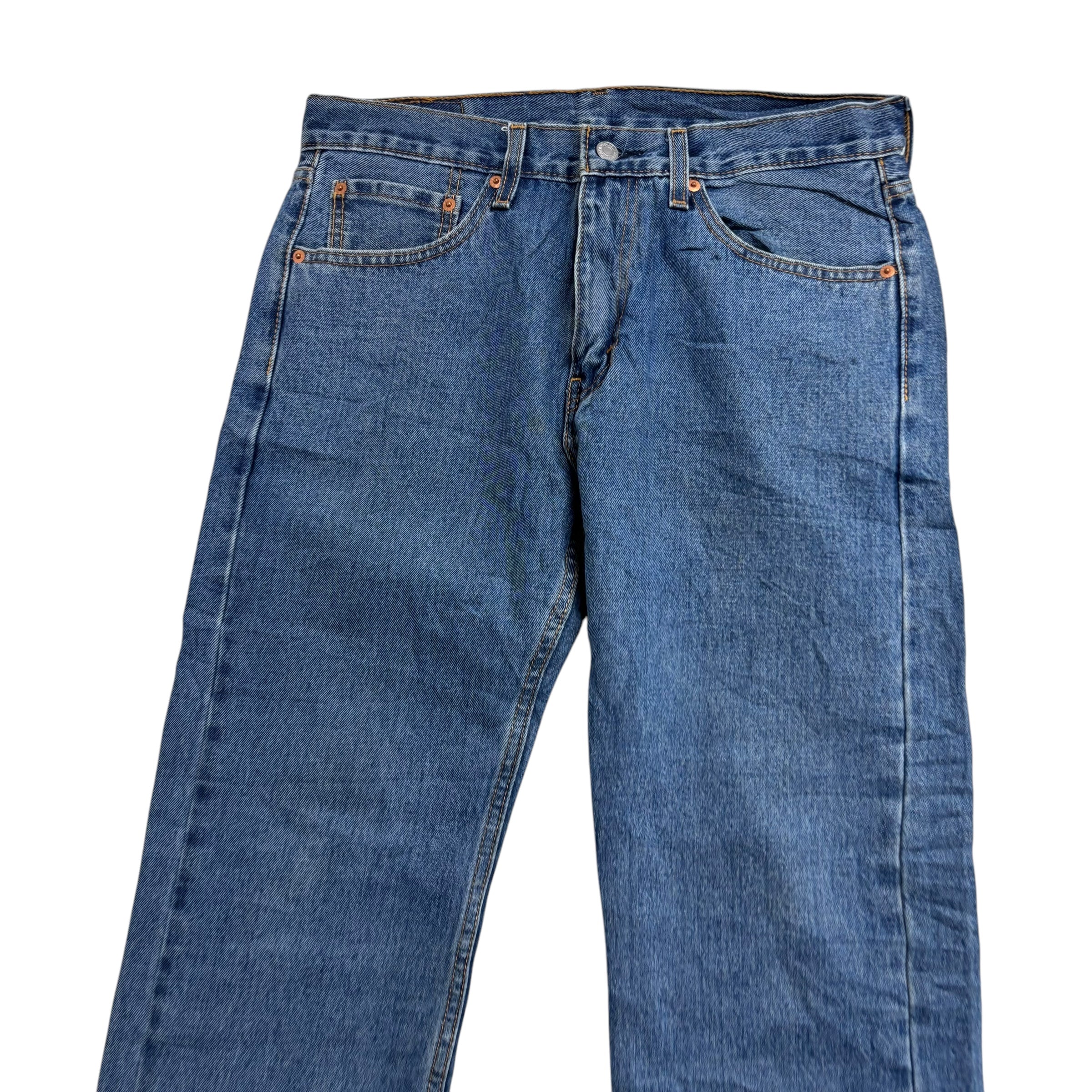 Levis 505 Jeans W32 L29 Mens Mid Blue Regular Straight Fit Denim